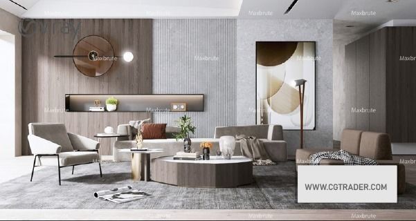 living room pack 18 model 3D model_7