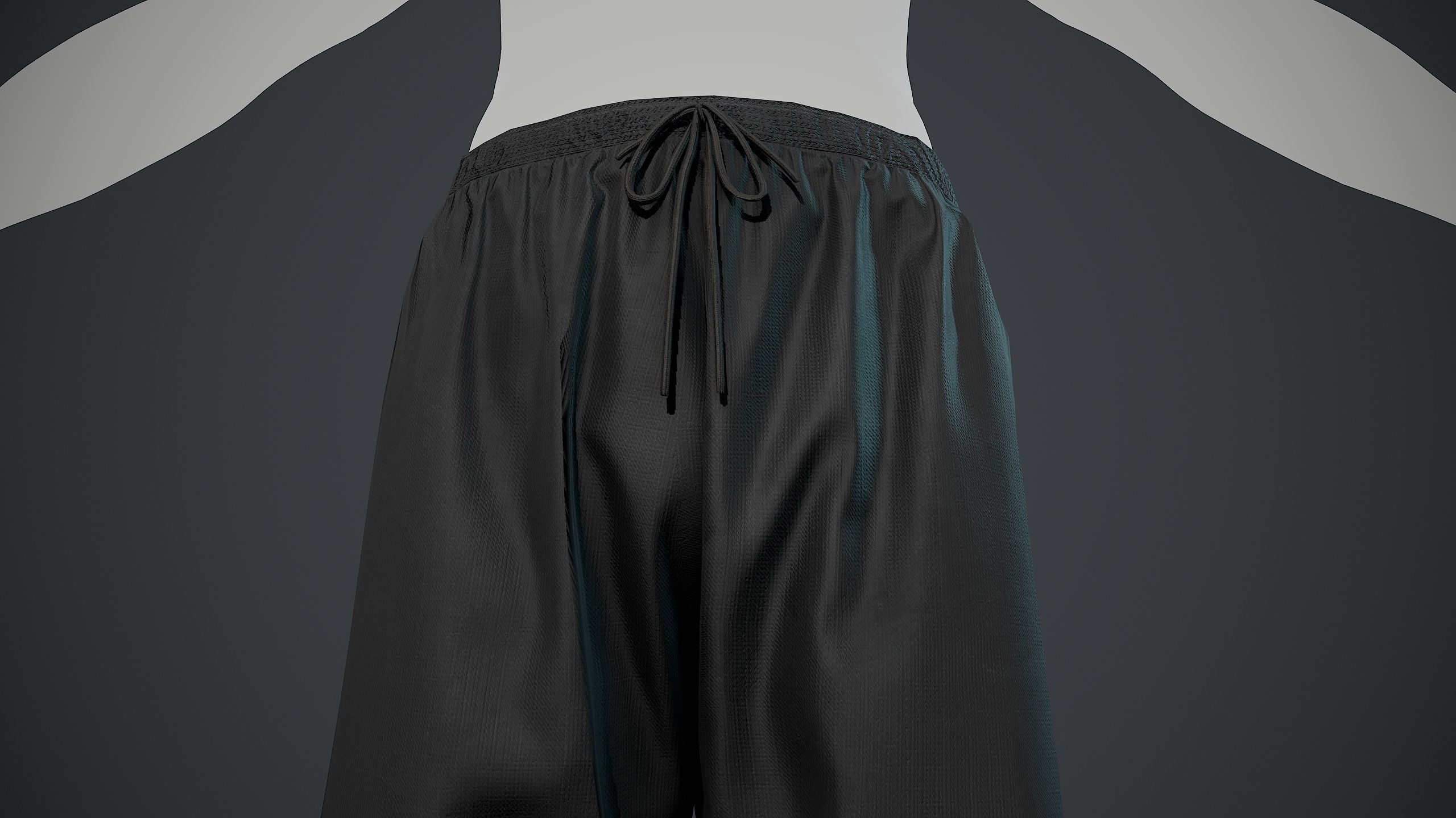 Black Medieval Pants Low-poly 3D model_15