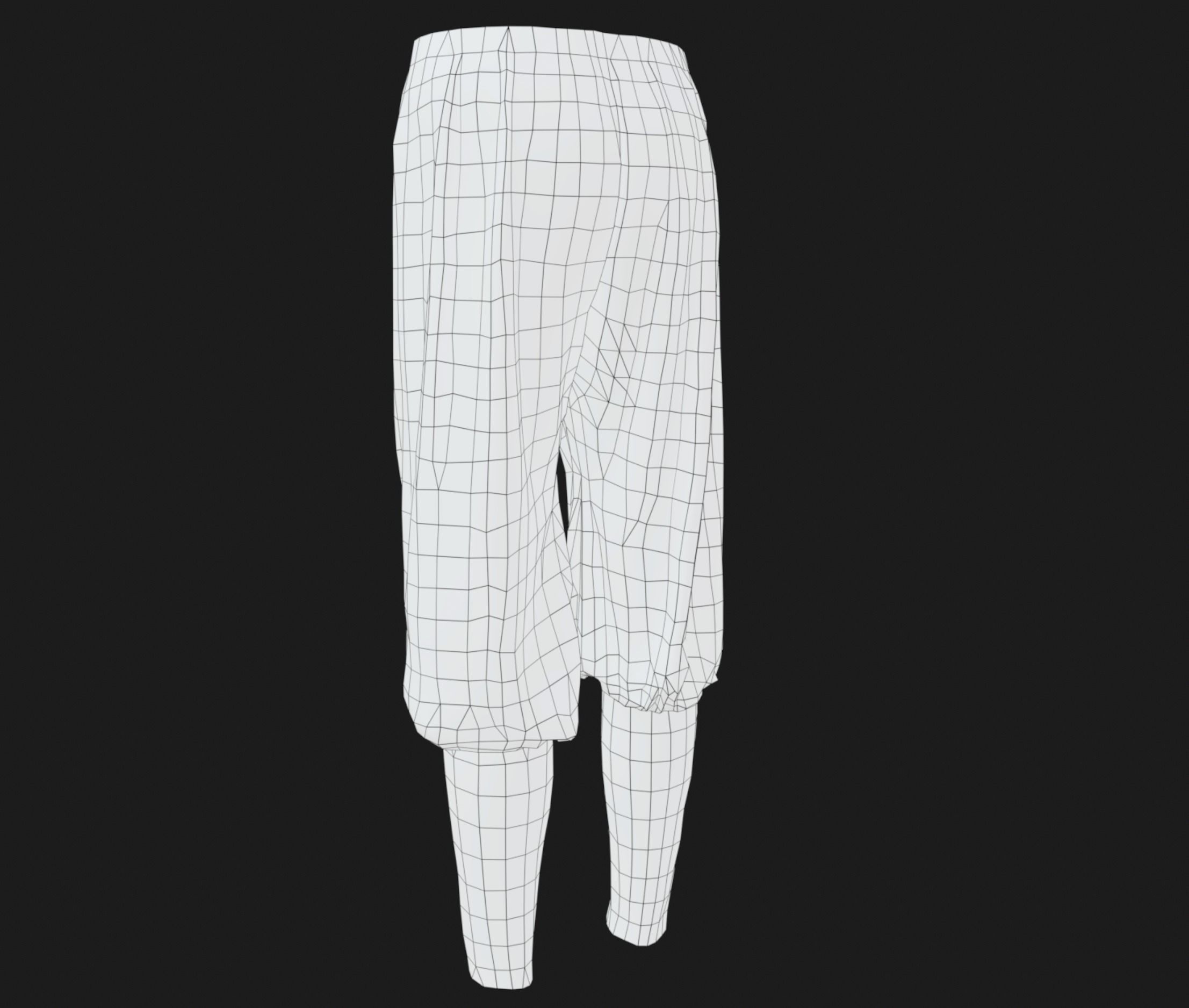Black Medieval Pants Low-poly 3D model_18