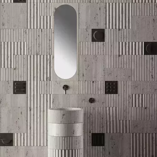 ERCOLE modular system and washbasin with VALVOLA mixer 3D model
