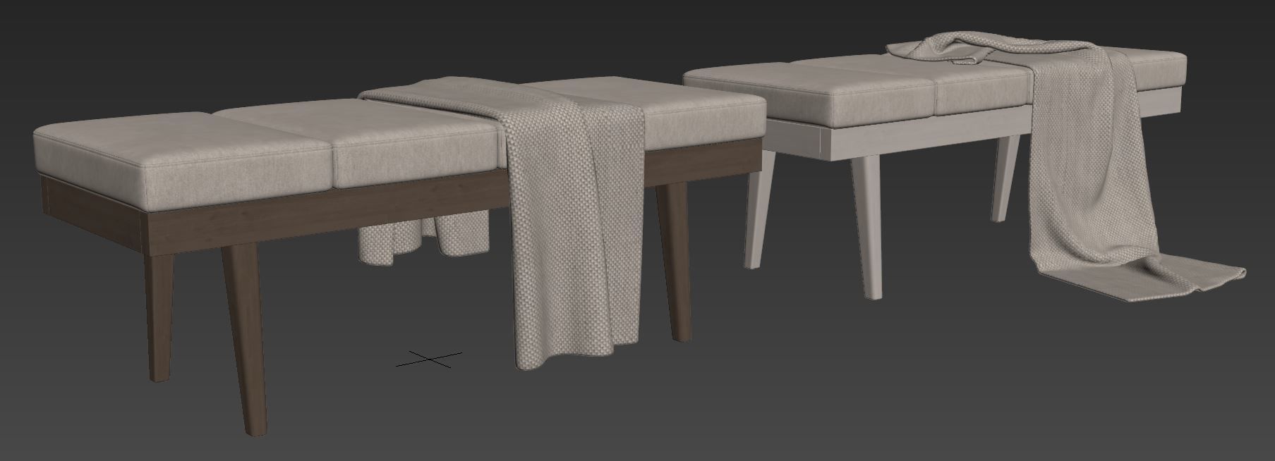 Larisa Bench by Baxton Studio 3D model_6