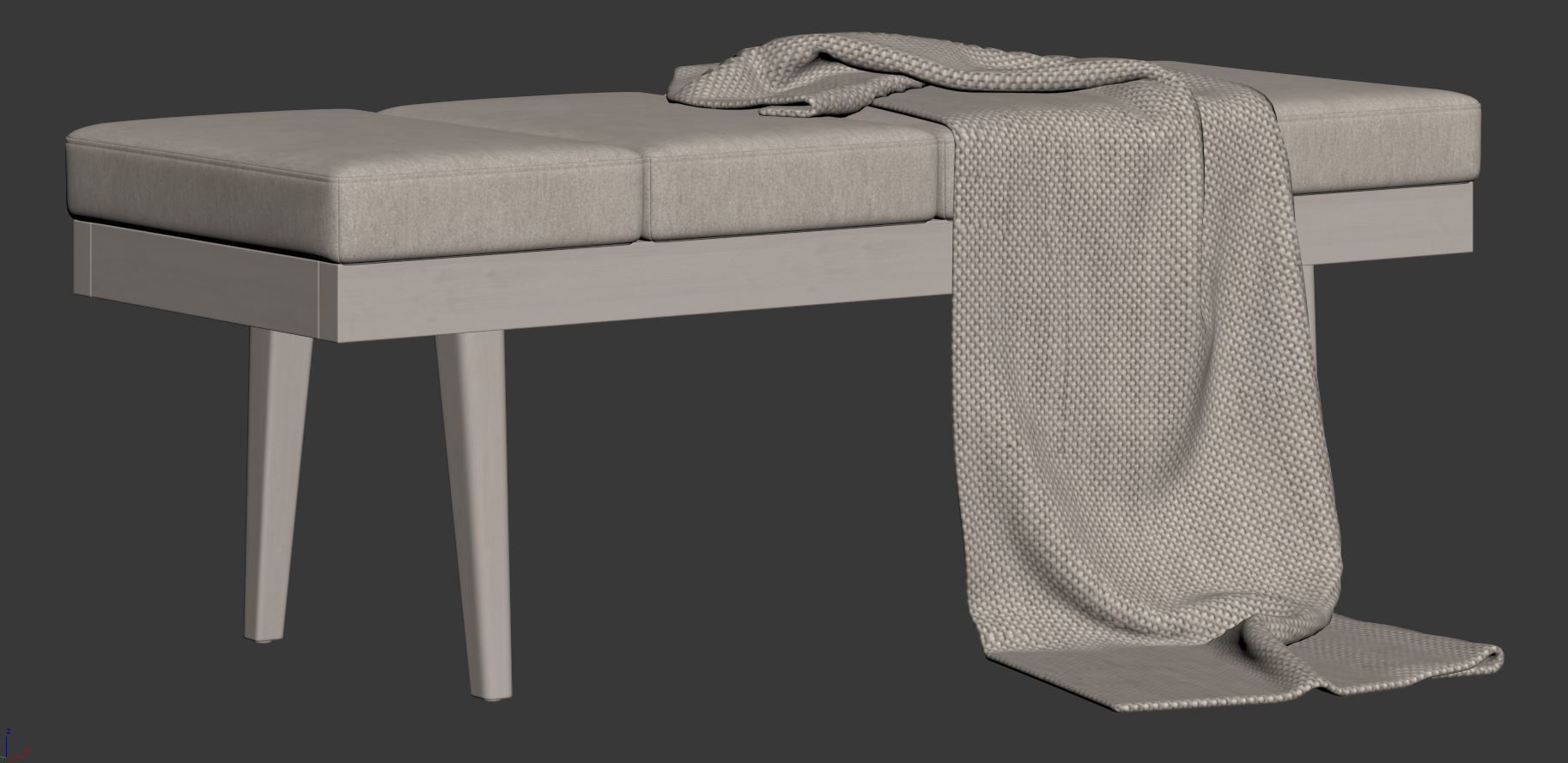 Larisa Bench by Baxton Studio 3D model_12