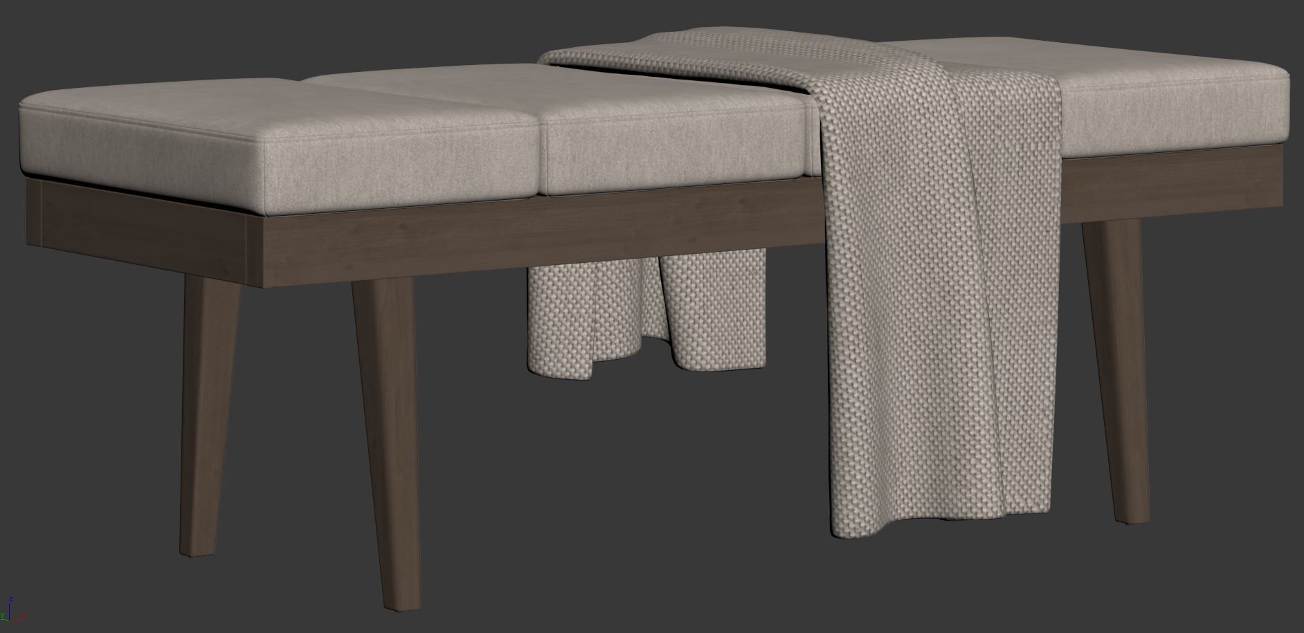 Larisa Bench by Baxton Studio 3D model_11