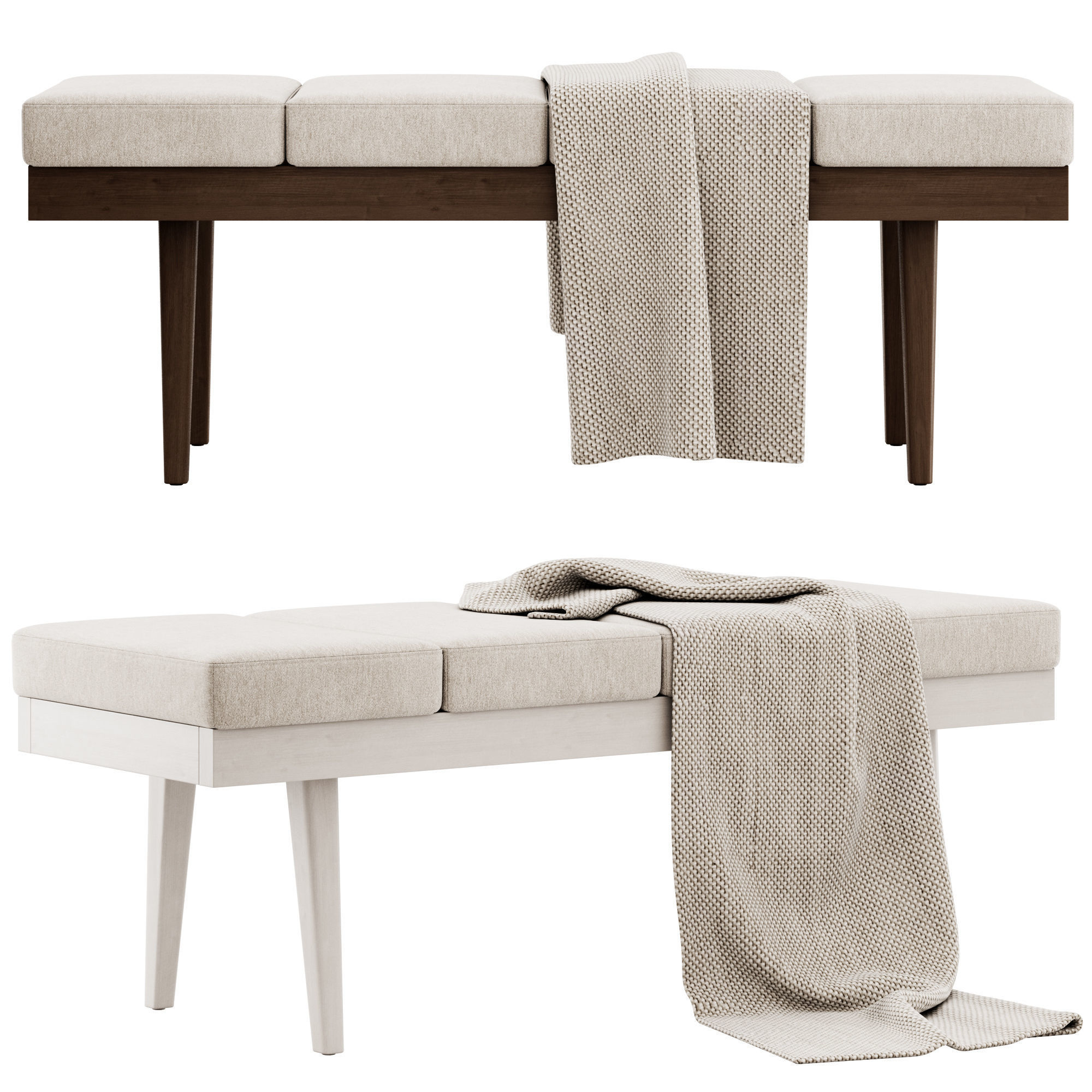 Larisa Bench by Baxton Studio 3D model_1