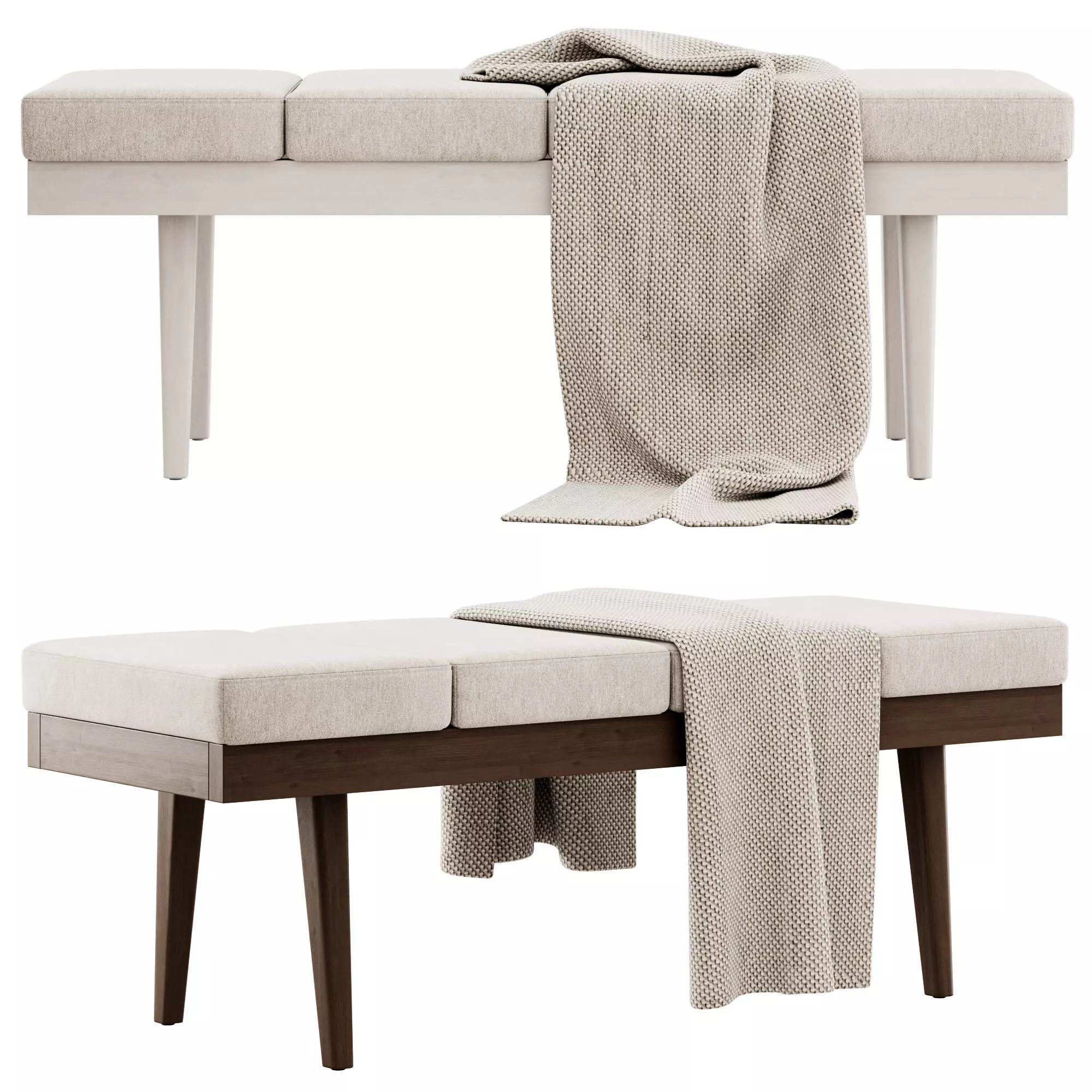 Larisa Bench by Baxton Studio 3D model_0