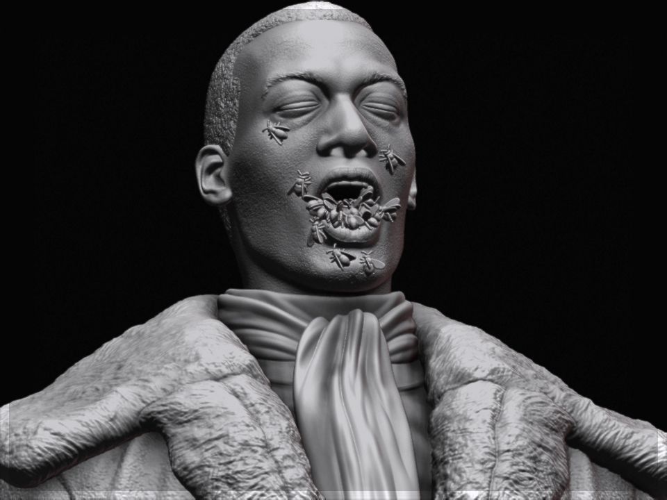 CANDYMAN BUST OBJ Printable 3D model 3D model_2