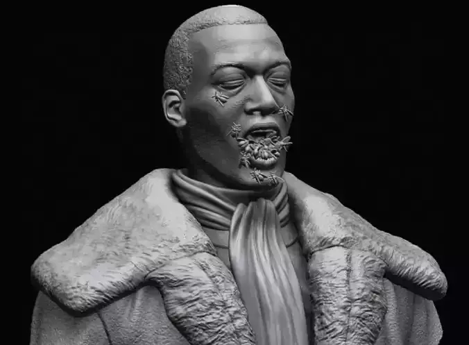 CANDYMAN BUST OBJ Printable 3D model 3D model