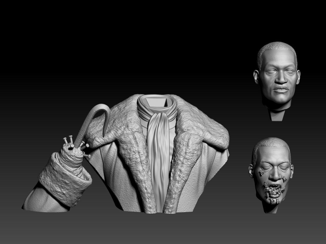 CANDYMAN BUST OBJ Printable 3D model 3D model_8