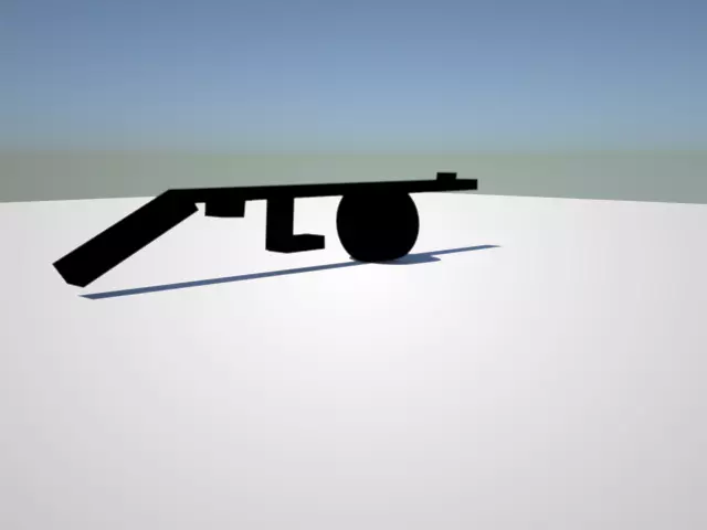 low poly tommy gun 1928 Low-poly 3D model