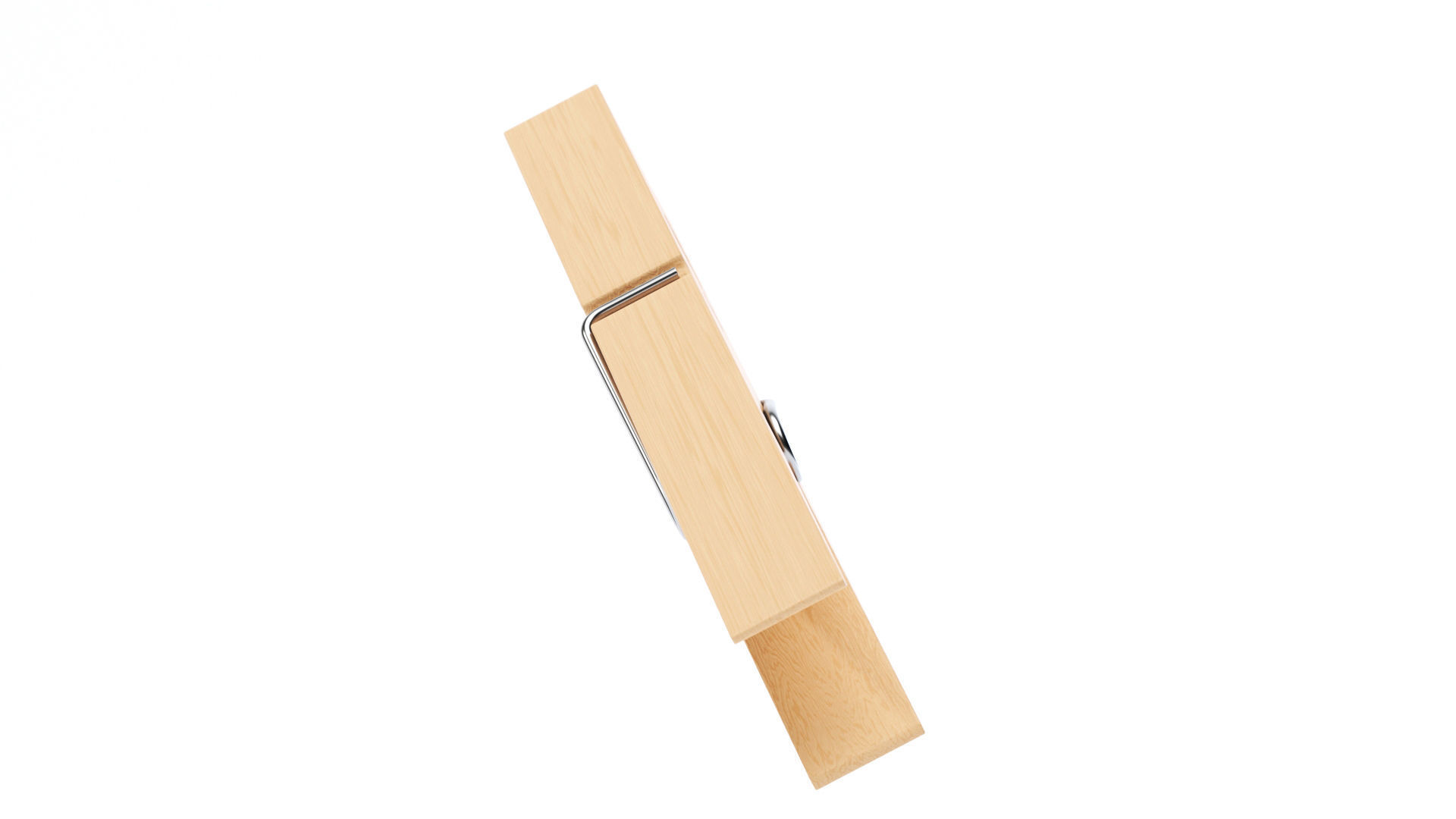Wooden Clothespin 3D model_2