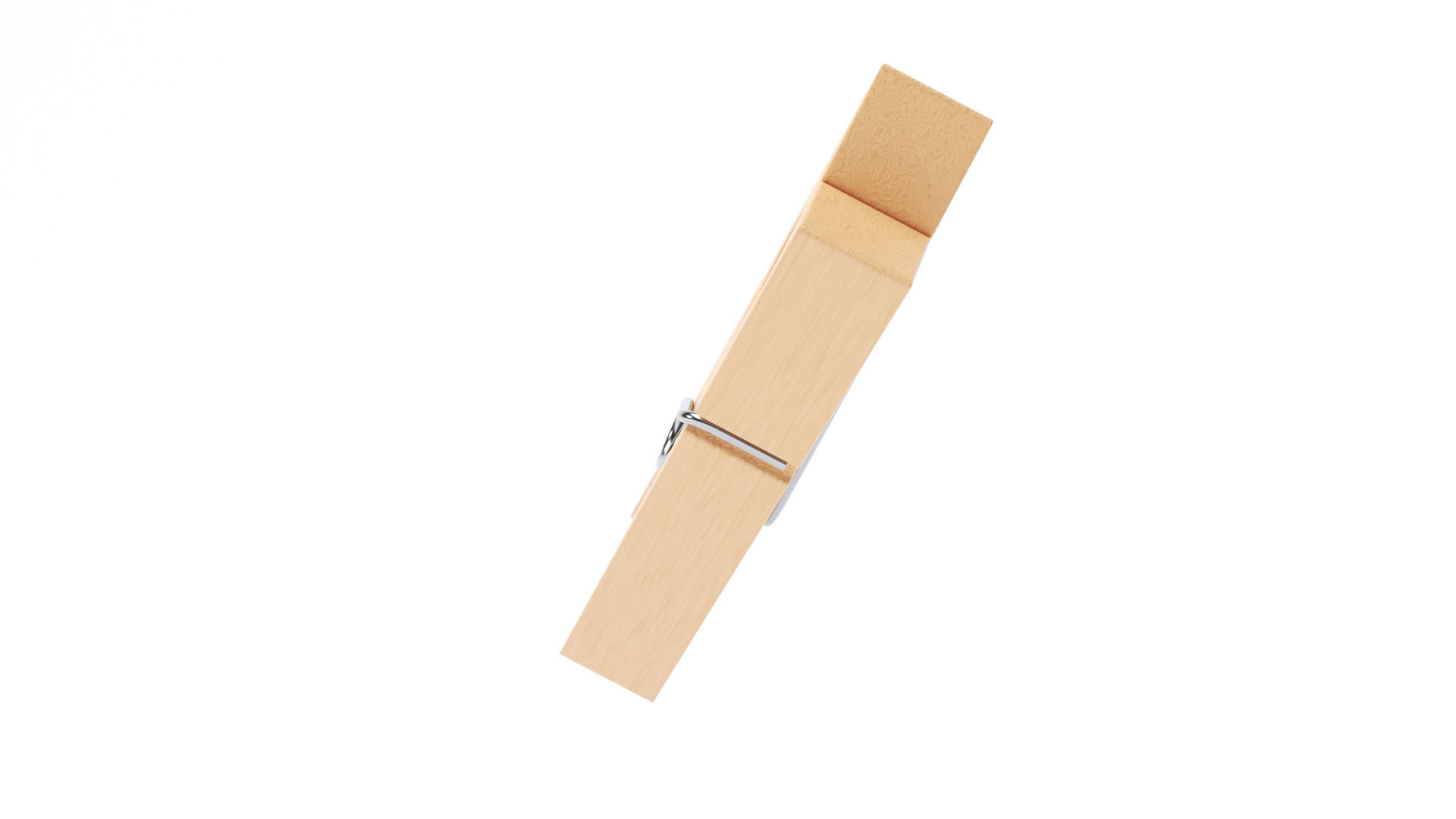 Wooden Clothespin 3D model_6
