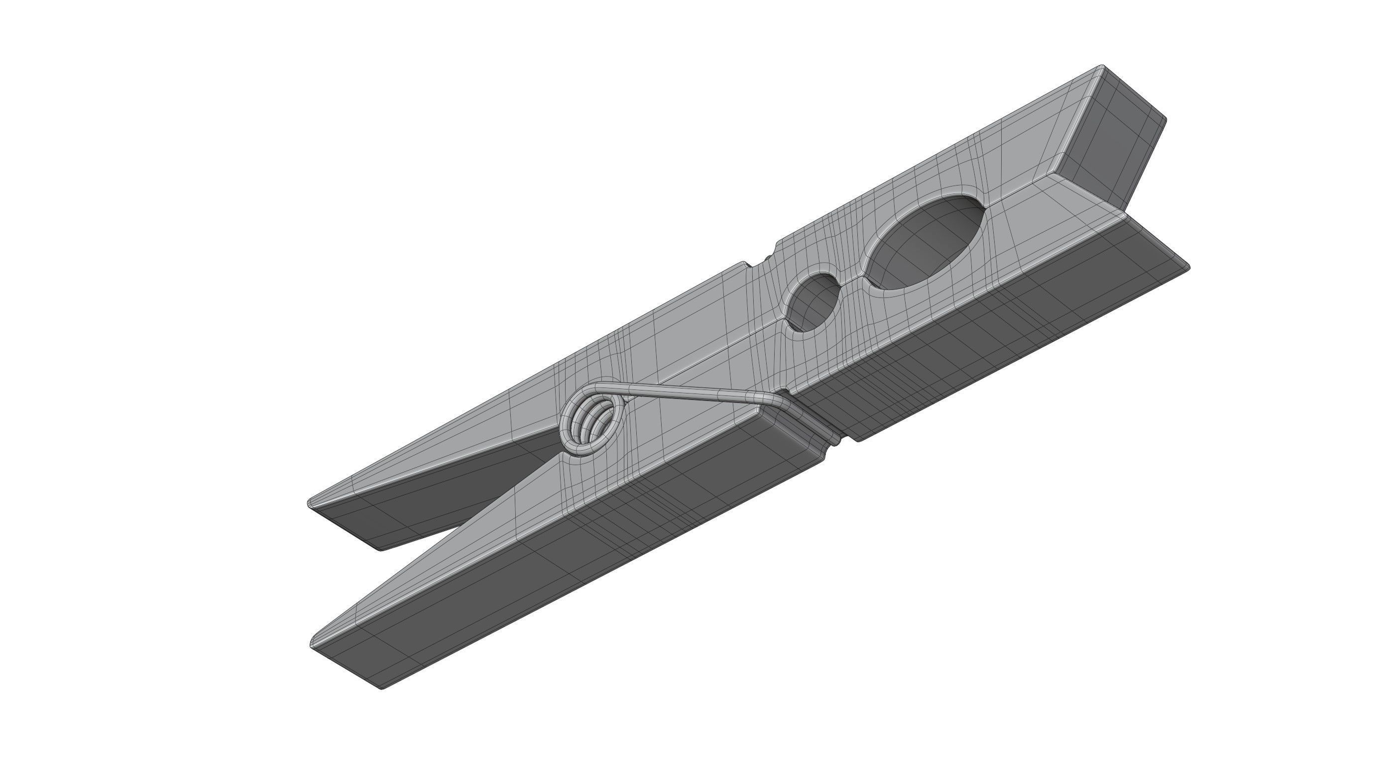 Wooden Clothespin 3D model_13
