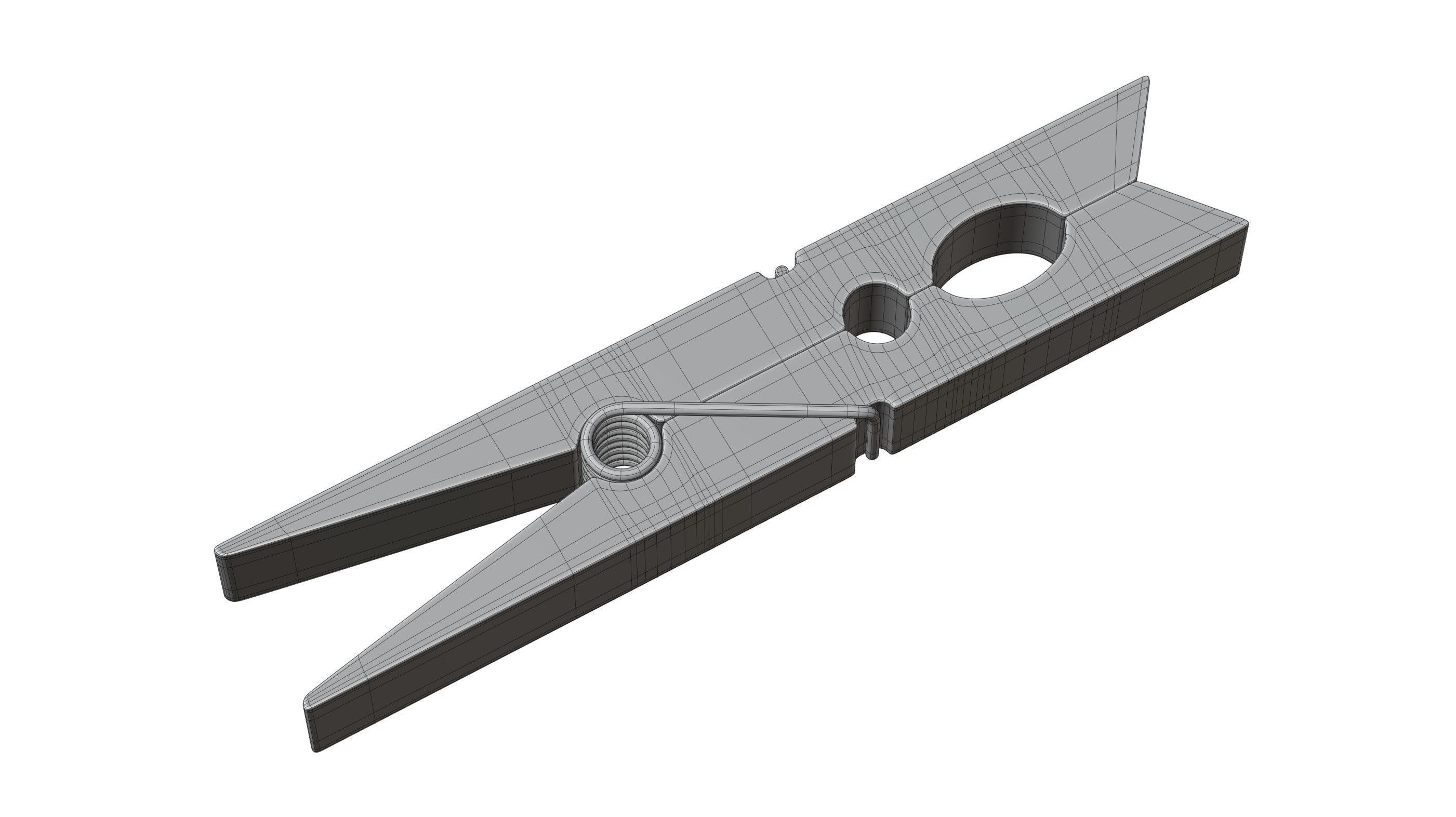 Wooden Clothespin 3D model_12