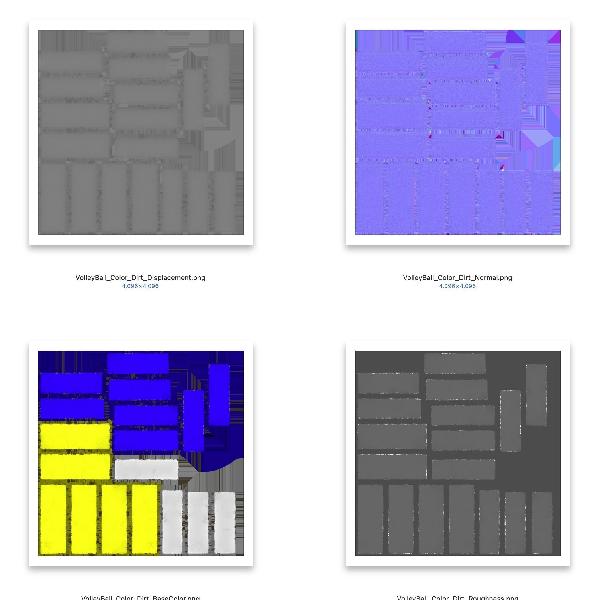 Volleyball set with 4 types material 3D model_13
