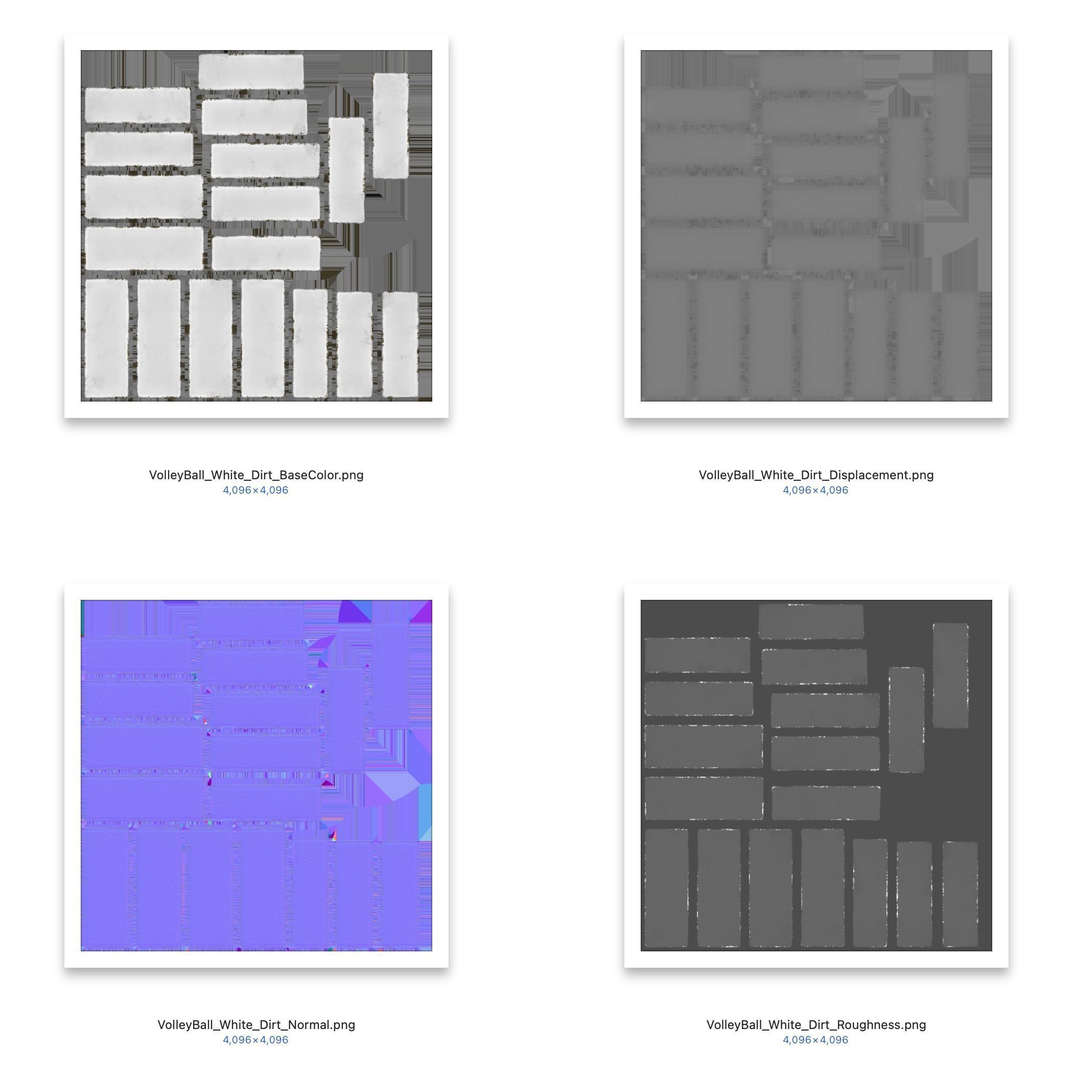 Volleyball set with 4 types material 3D model_11