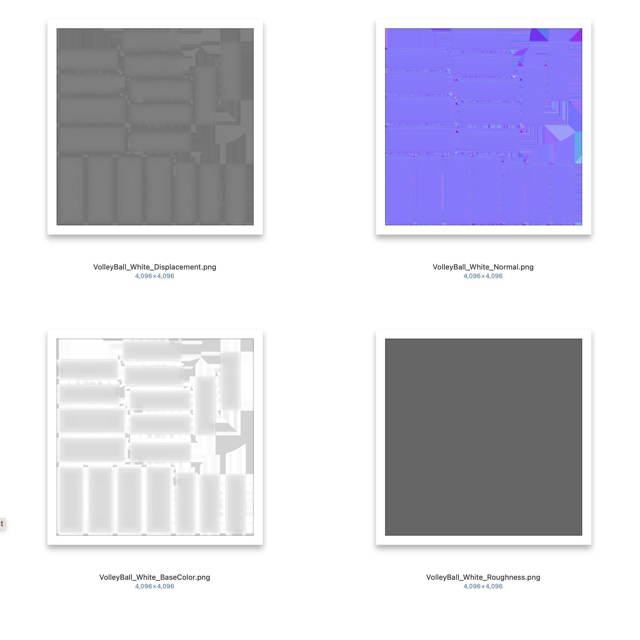 Volleyball set with 4 types material 3D model_10