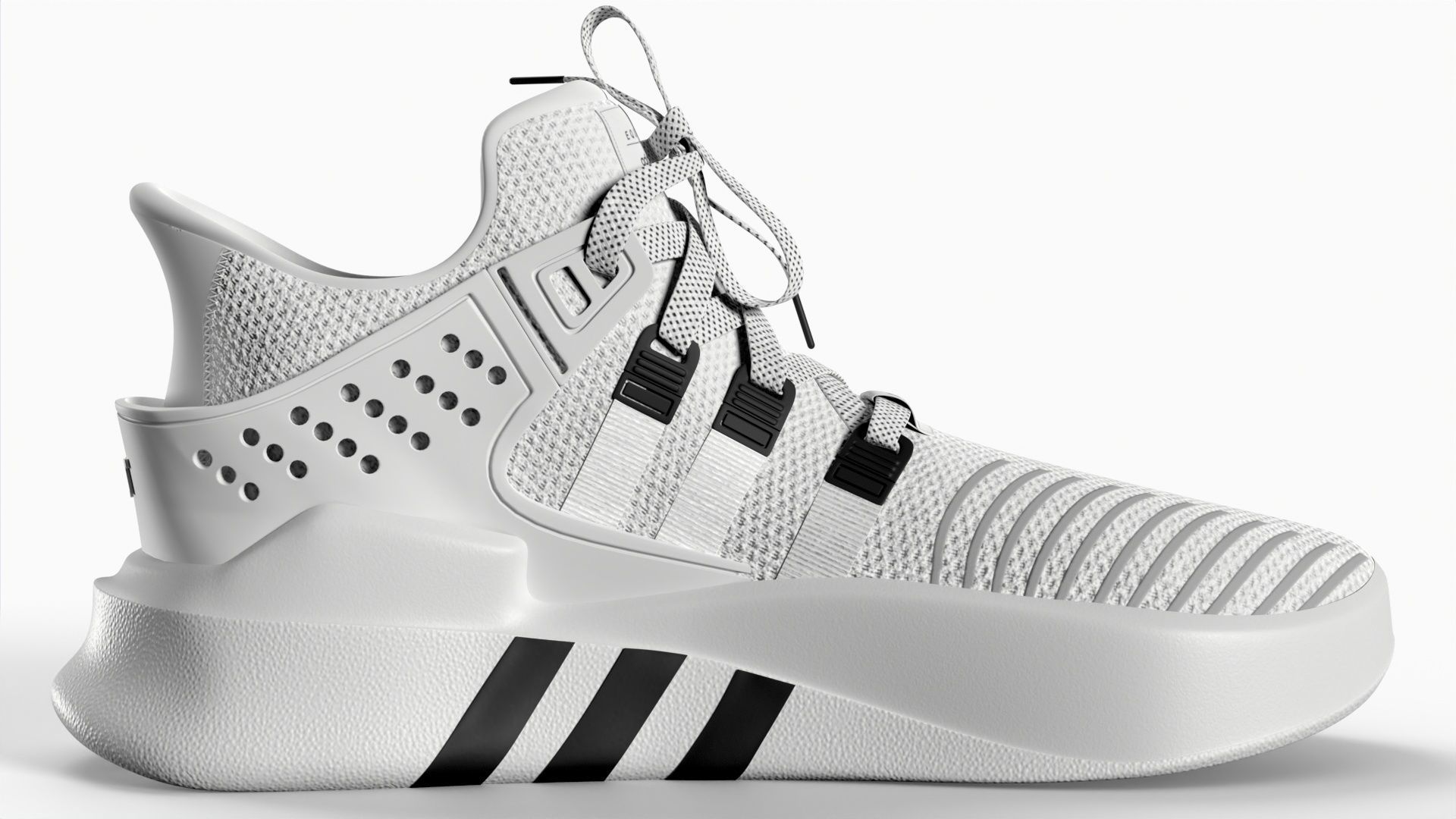 Adidas EQT Bask ADV White with 4K PBR Textures Low-poly 3D model_2