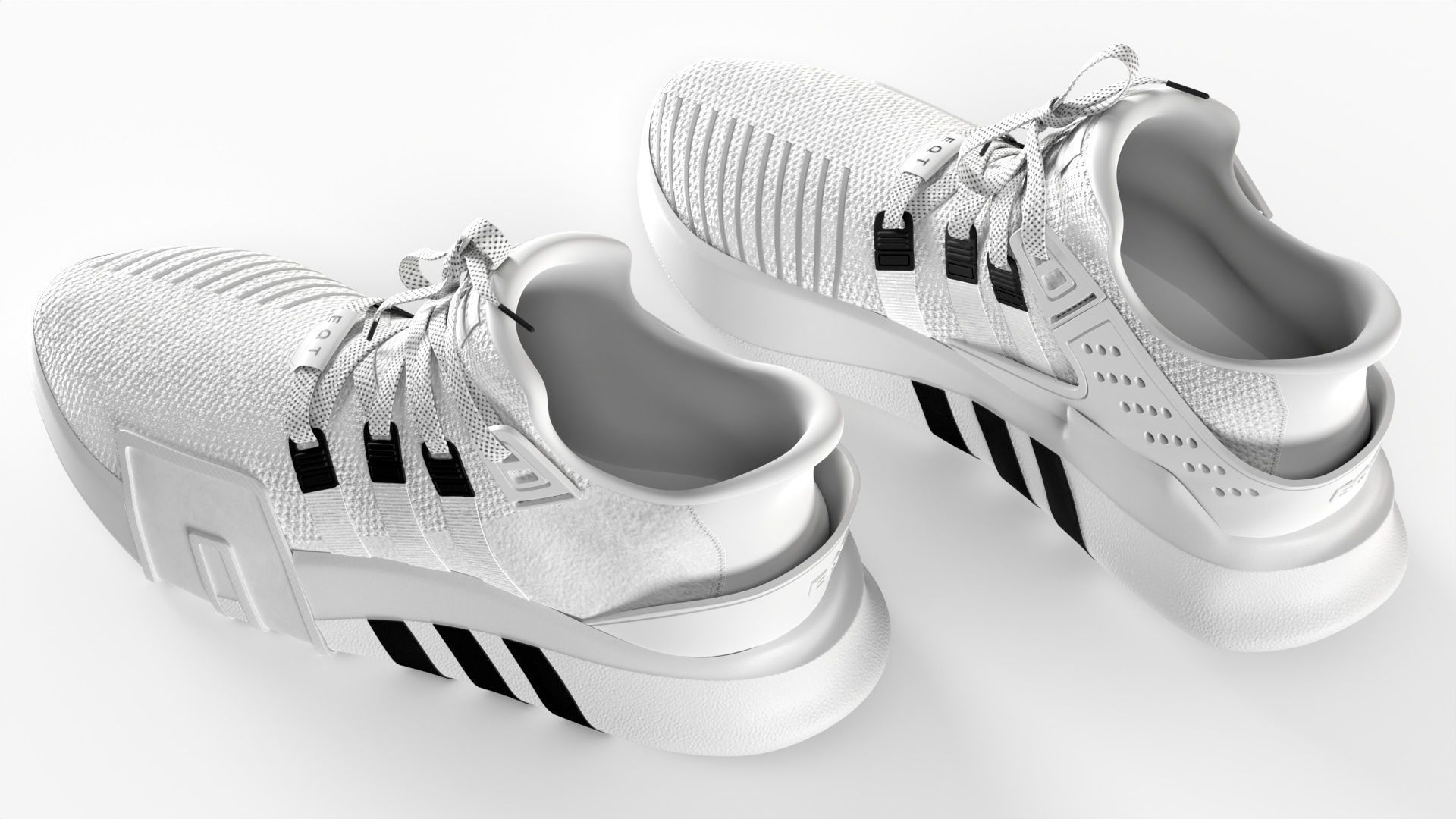 Adidas EQT Bask ADV White with 4K PBR Textures Low-poly 3D model_10