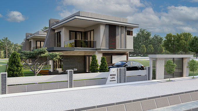 modern villa 3D model