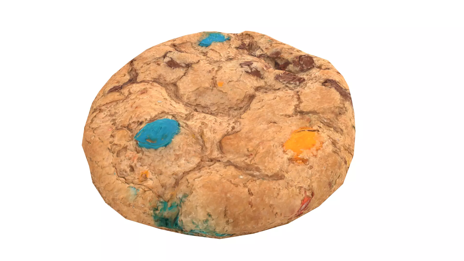 Colored Chip Cookie AR VR PBR Lowpoly with game ready 3d Model Low-poly 3D model_0