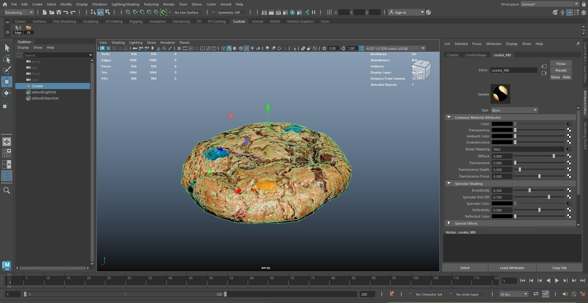 Colored Chip Cookie AR VR PBR Lowpoly with game ready 3d Model Low-poly 3D model_17