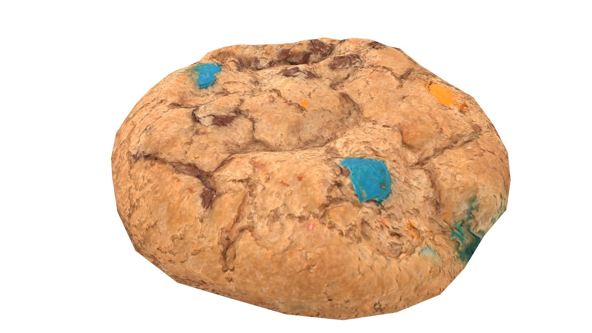 Colored Chip Cookie AR VR PBR Lowpoly with game ready 3d Model Low-poly 3D model_7