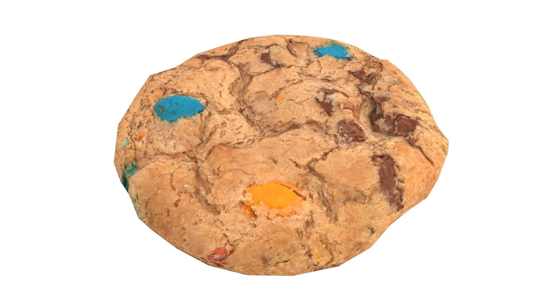 Colored Chip Cookie AR VR PBR Lowpoly with game ready 3d Model Low-poly 3D model_2