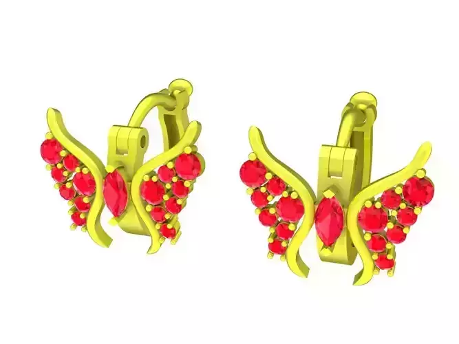 Angel Wing Huggie Hoop Earrings 5656A