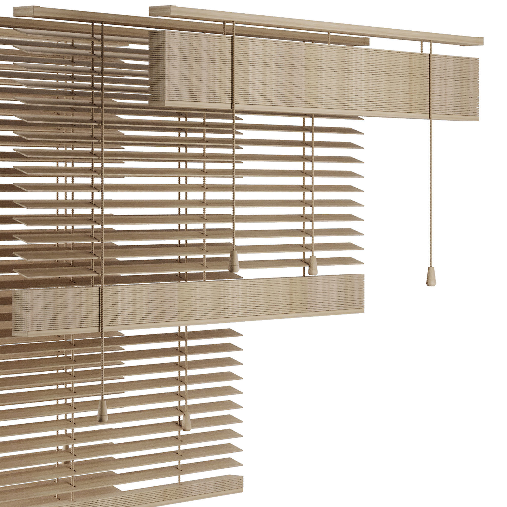4 Blind Curtain Set1 3D model_3