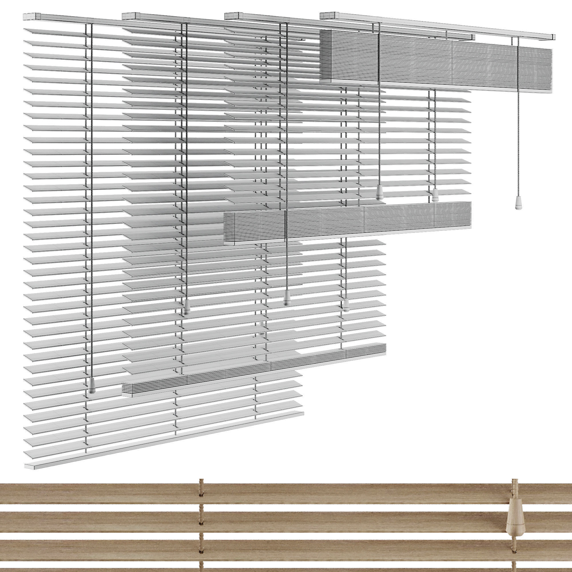 4 Blind Curtain Set1 3D model_4
