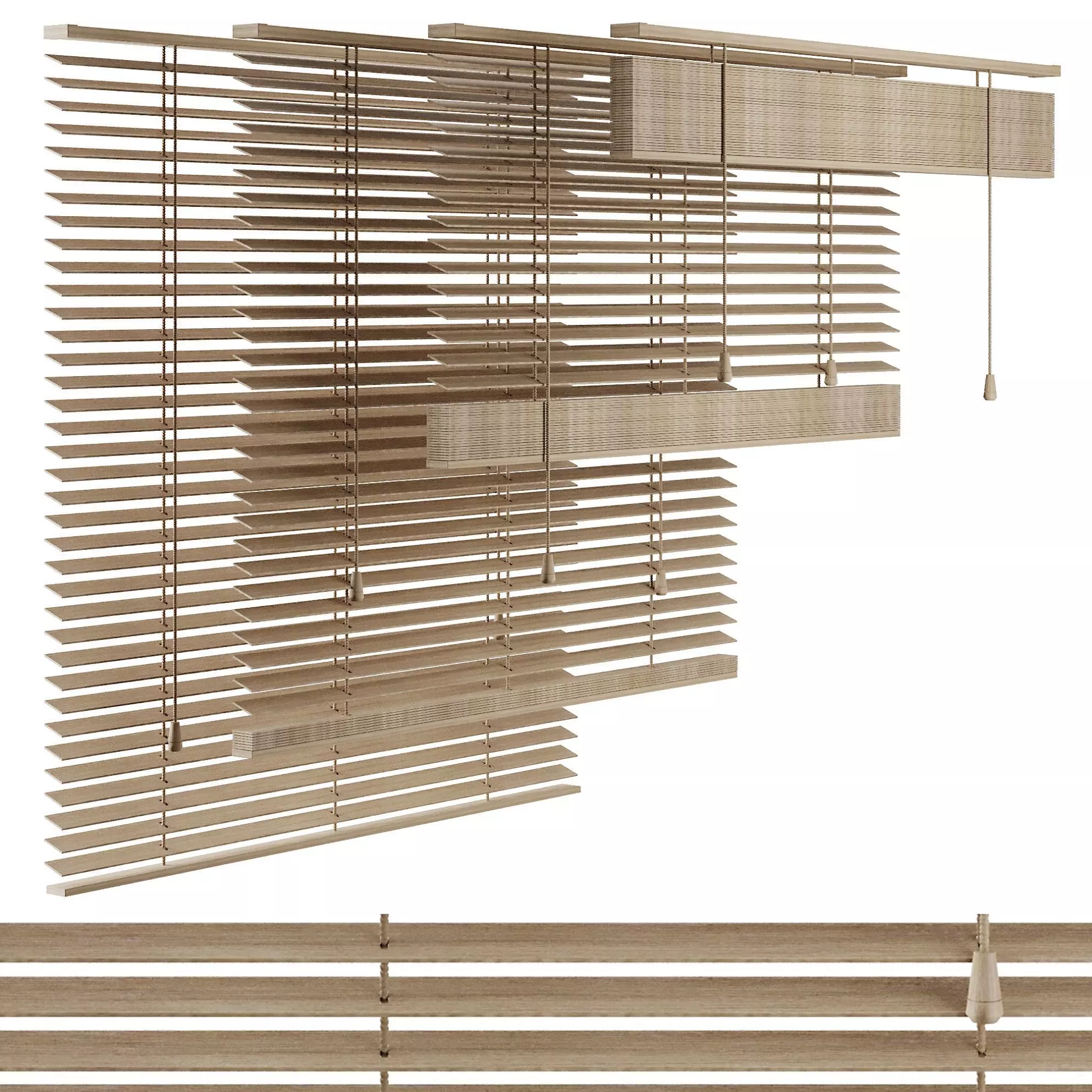 4 Blind Curtain Set1 3D model_0