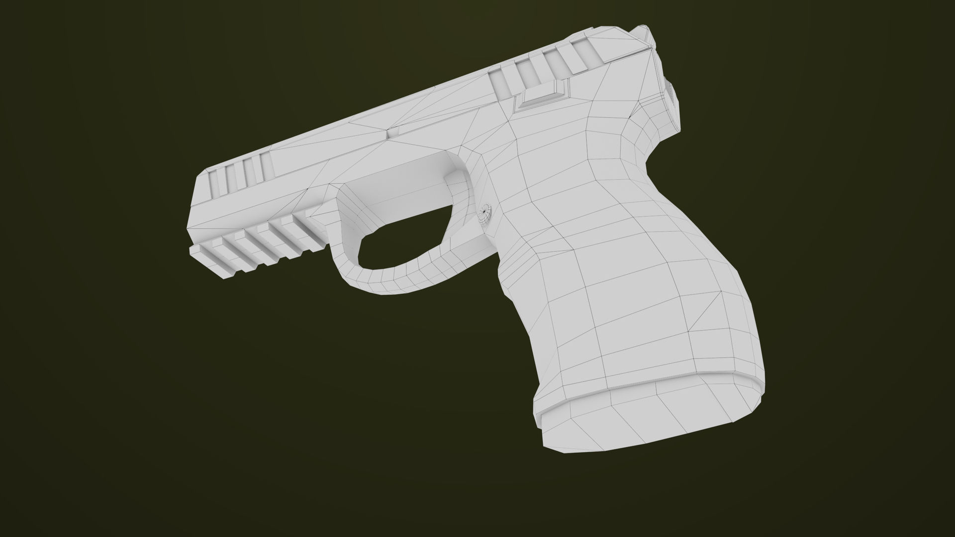 Golden Pistol 04 All PBR Unity UE Textures Included Low-poly 3D model_32