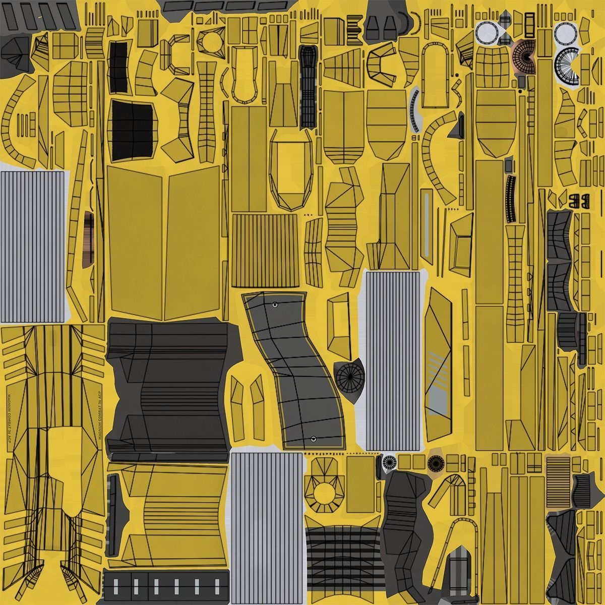 Golden Pistol 04 All PBR Unity UE Textures Included Low-poly 3D model_34