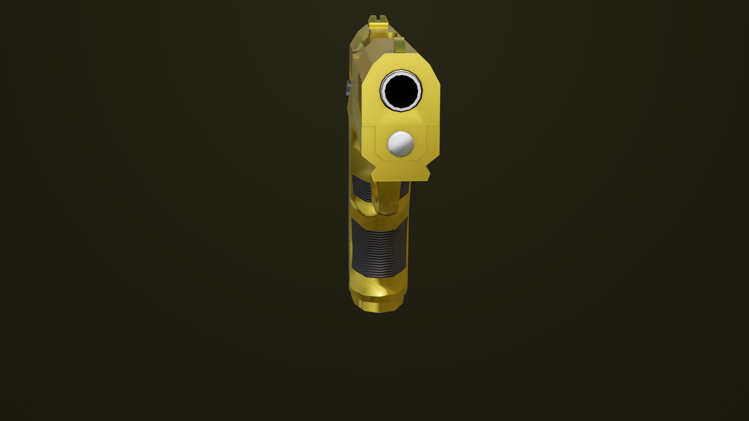 Golden Pistol 04 All PBR Unity UE Textures Included Low-poly 3D model_8