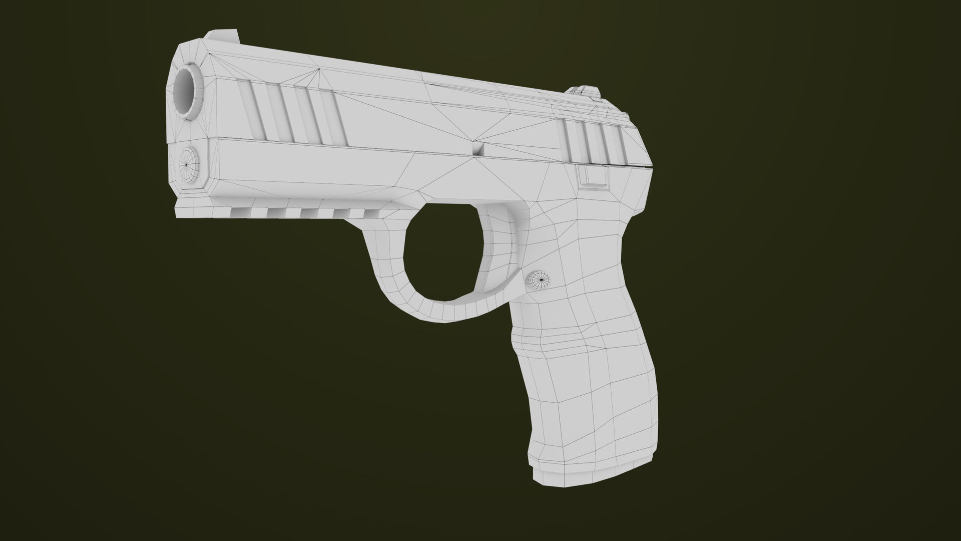 Golden Pistol 04 All PBR Unity UE Textures Included Low-poly 3D model_26