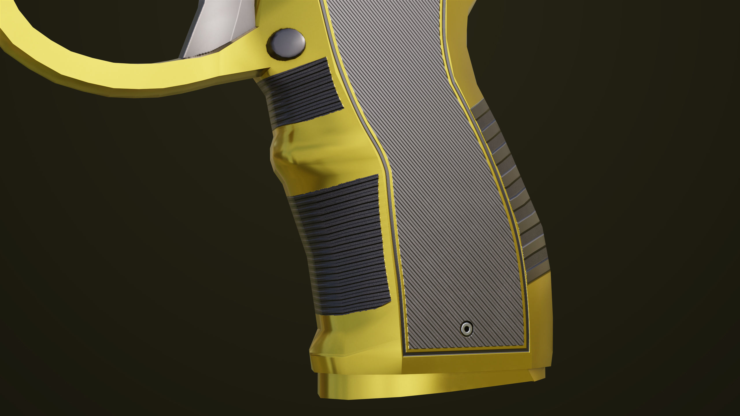 Golden Pistol 04 All PBR Unity UE Textures Included Low-poly 3D model_14