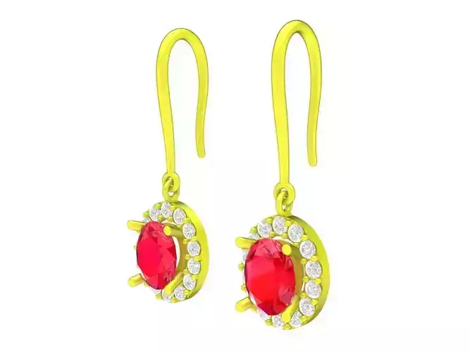 Oval Diamond Hoop Earrings 5661A