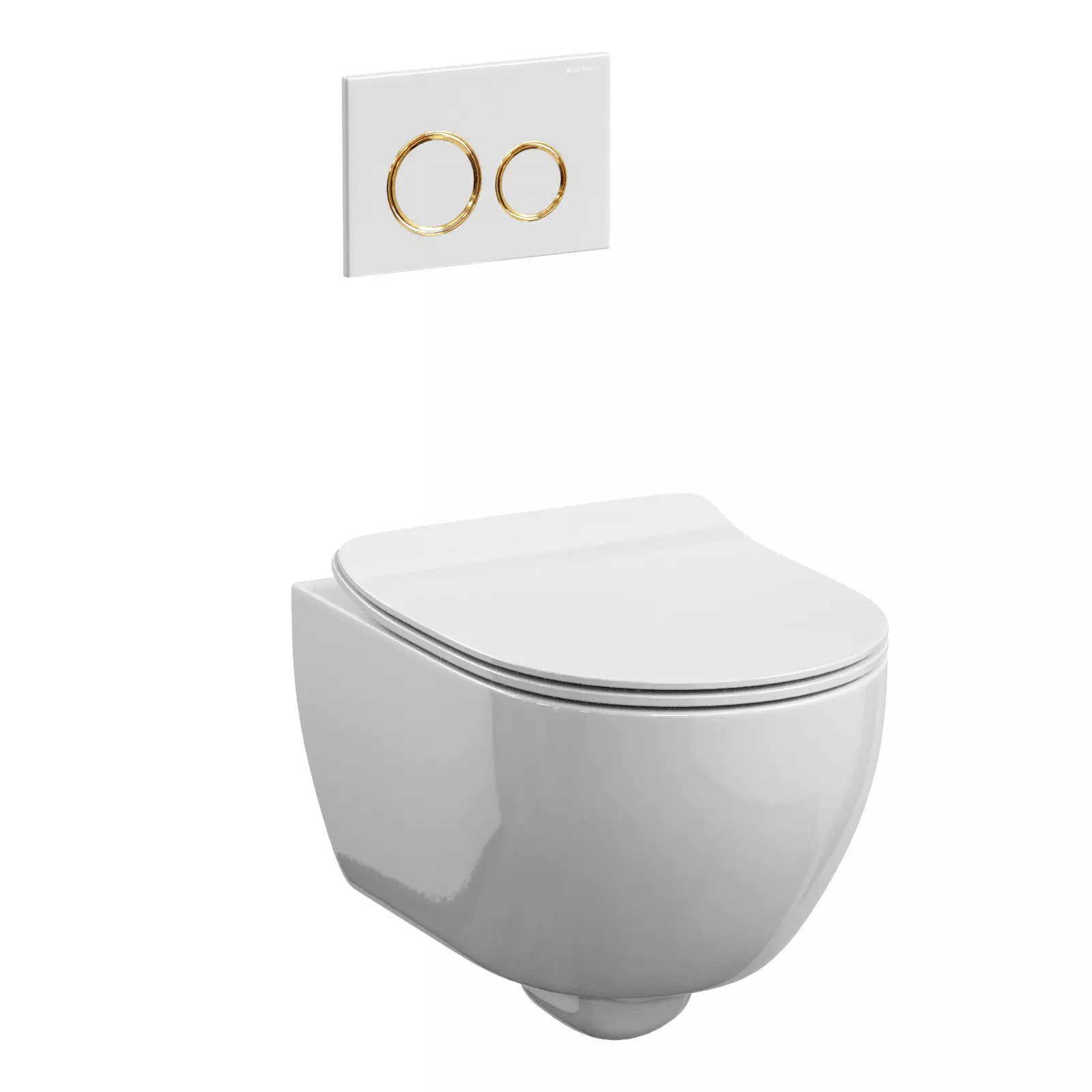 Scarabeo Moon toilet with Geberit Sigma 21 button 3D model