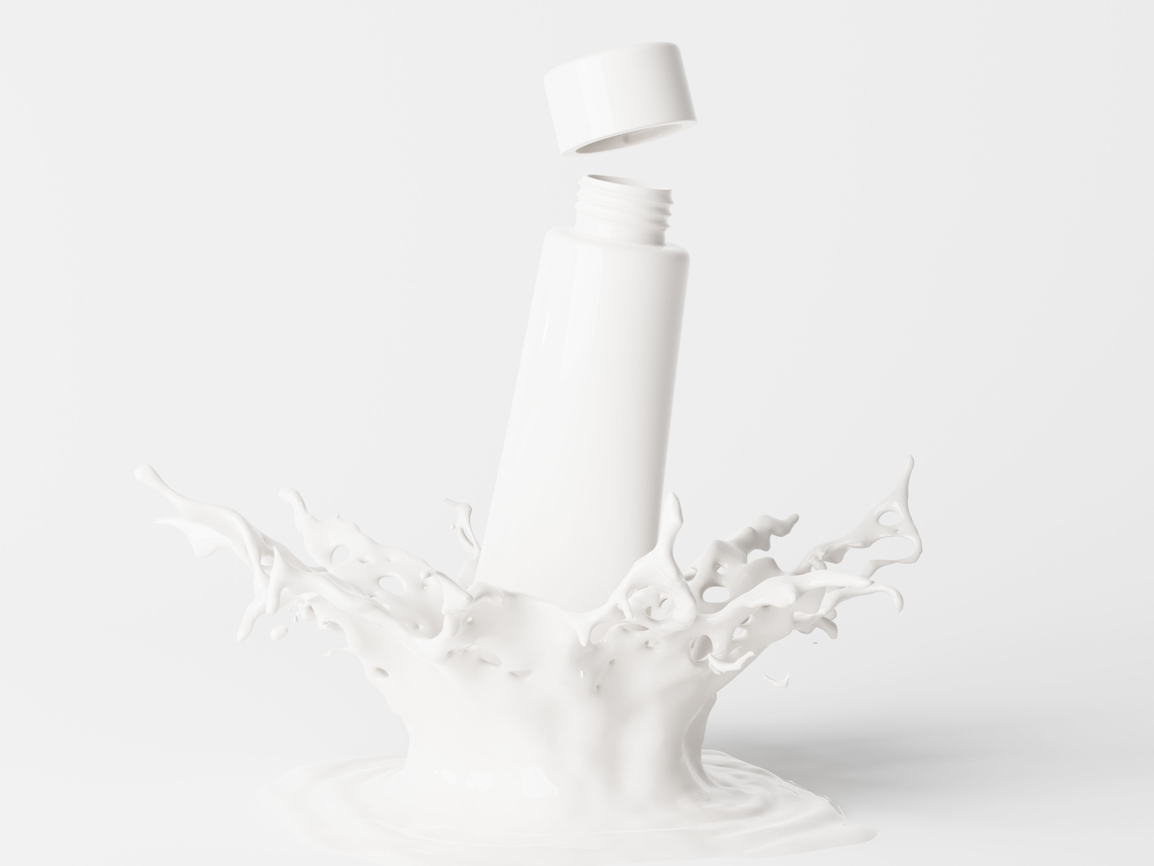 Cosmetic Bottle with Liquid Splash Low-poly 3D model_3