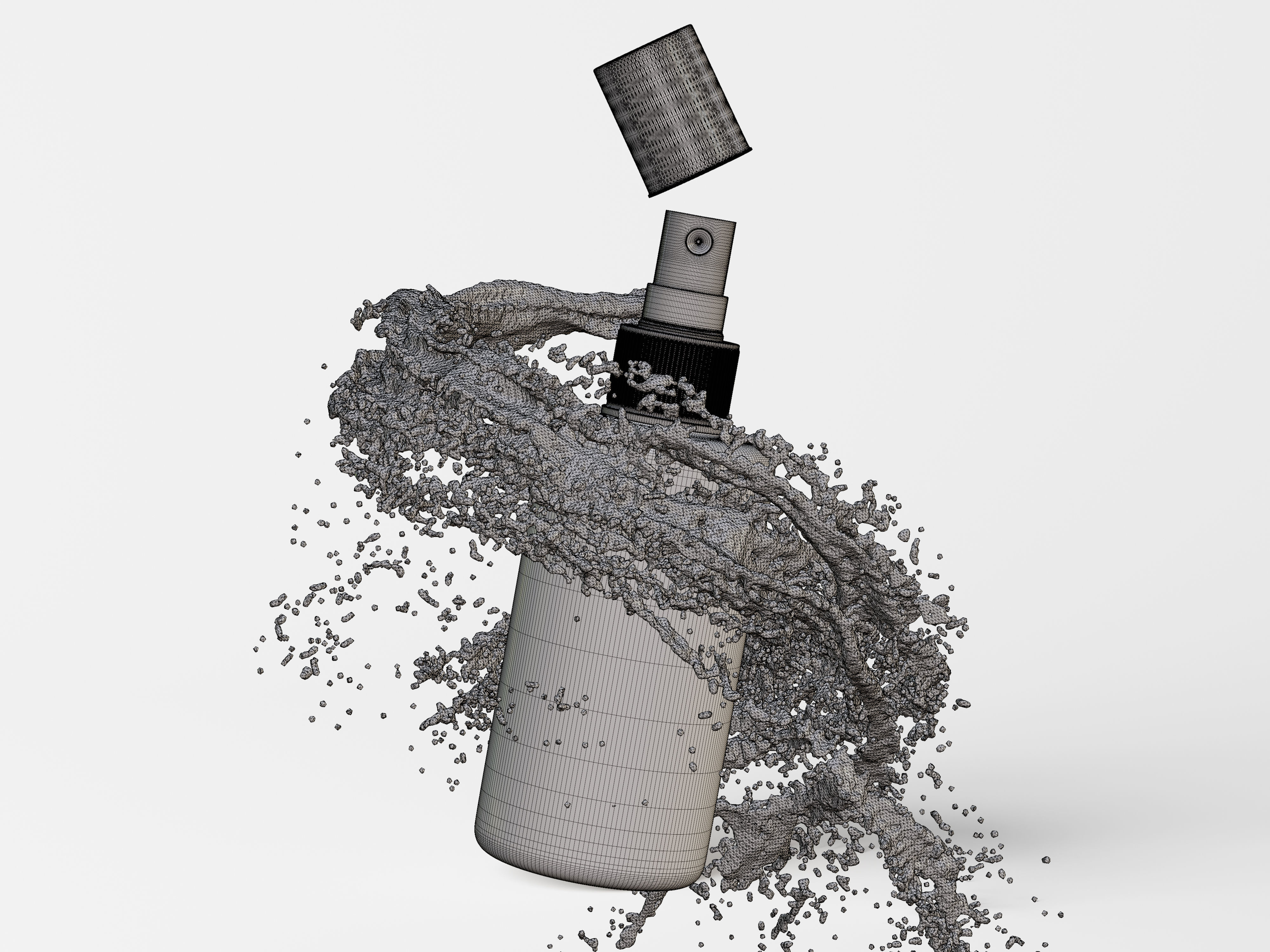 Cosmetic Bottle with Liquid Splash Low-poly 3D model_7