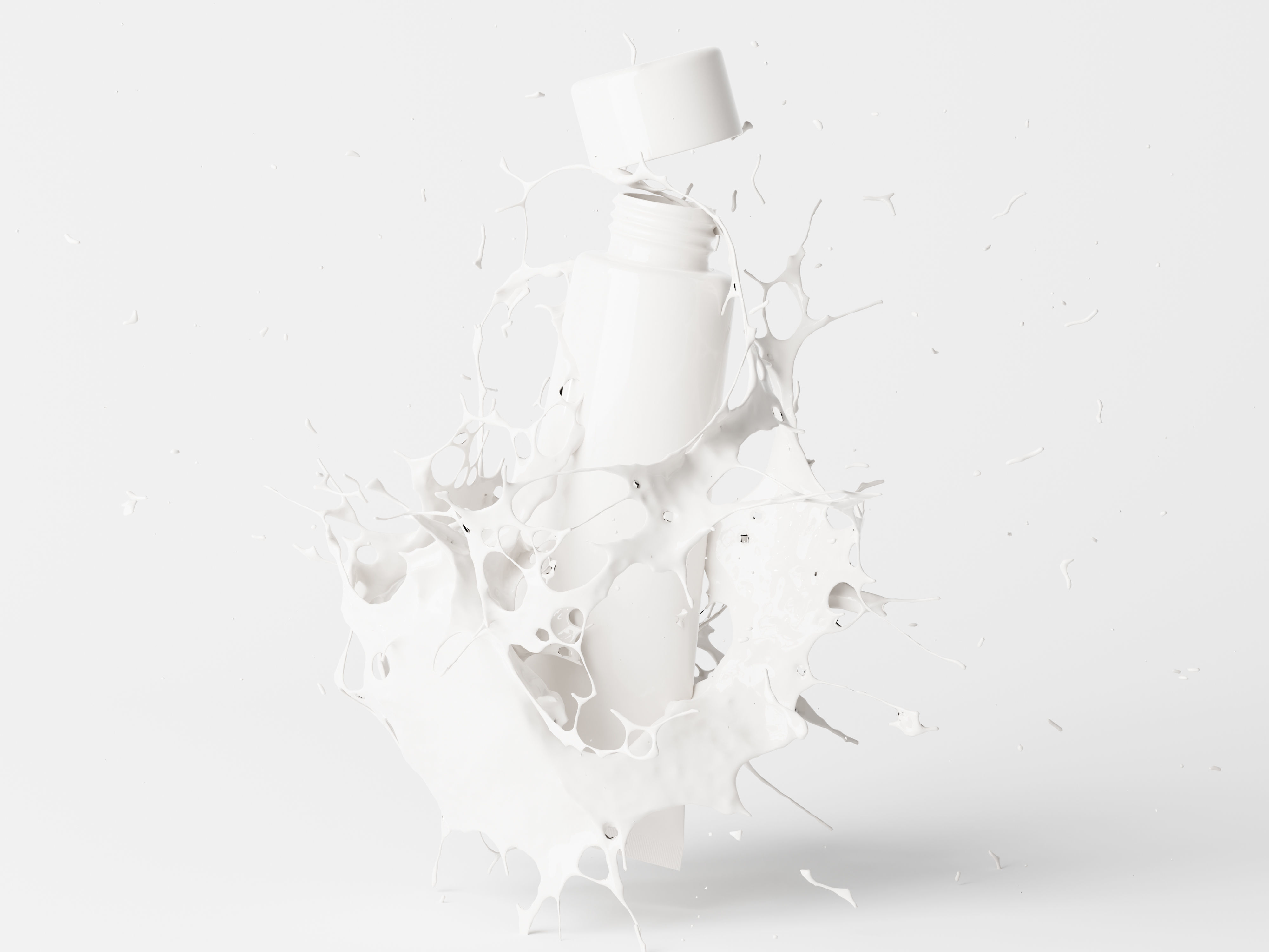 Cosmetic Bottle with Liquid Splash Low-poly 3D model_2