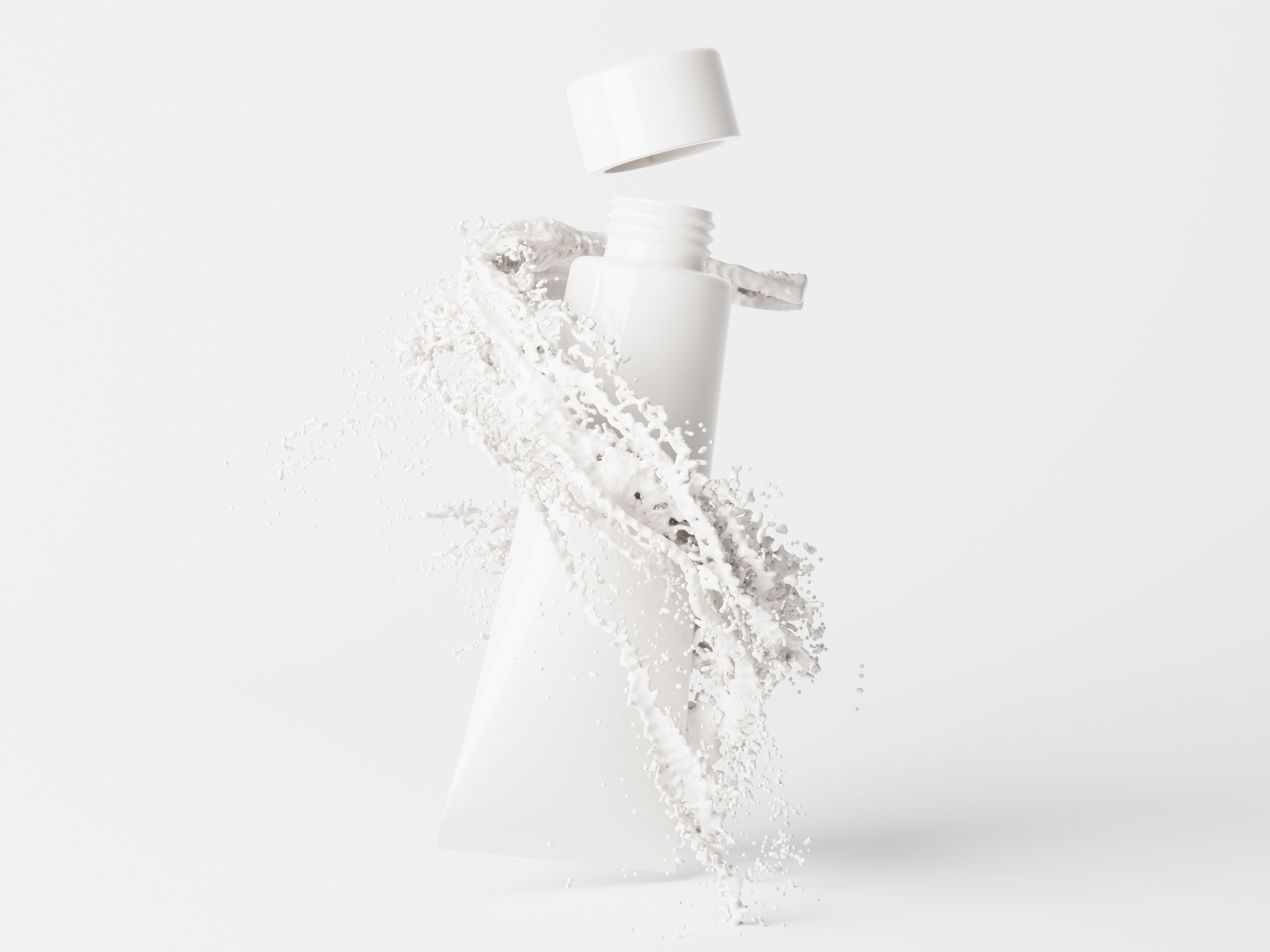 Cosmetic Bottle with Liquid Splash Low-poly 3D model_1