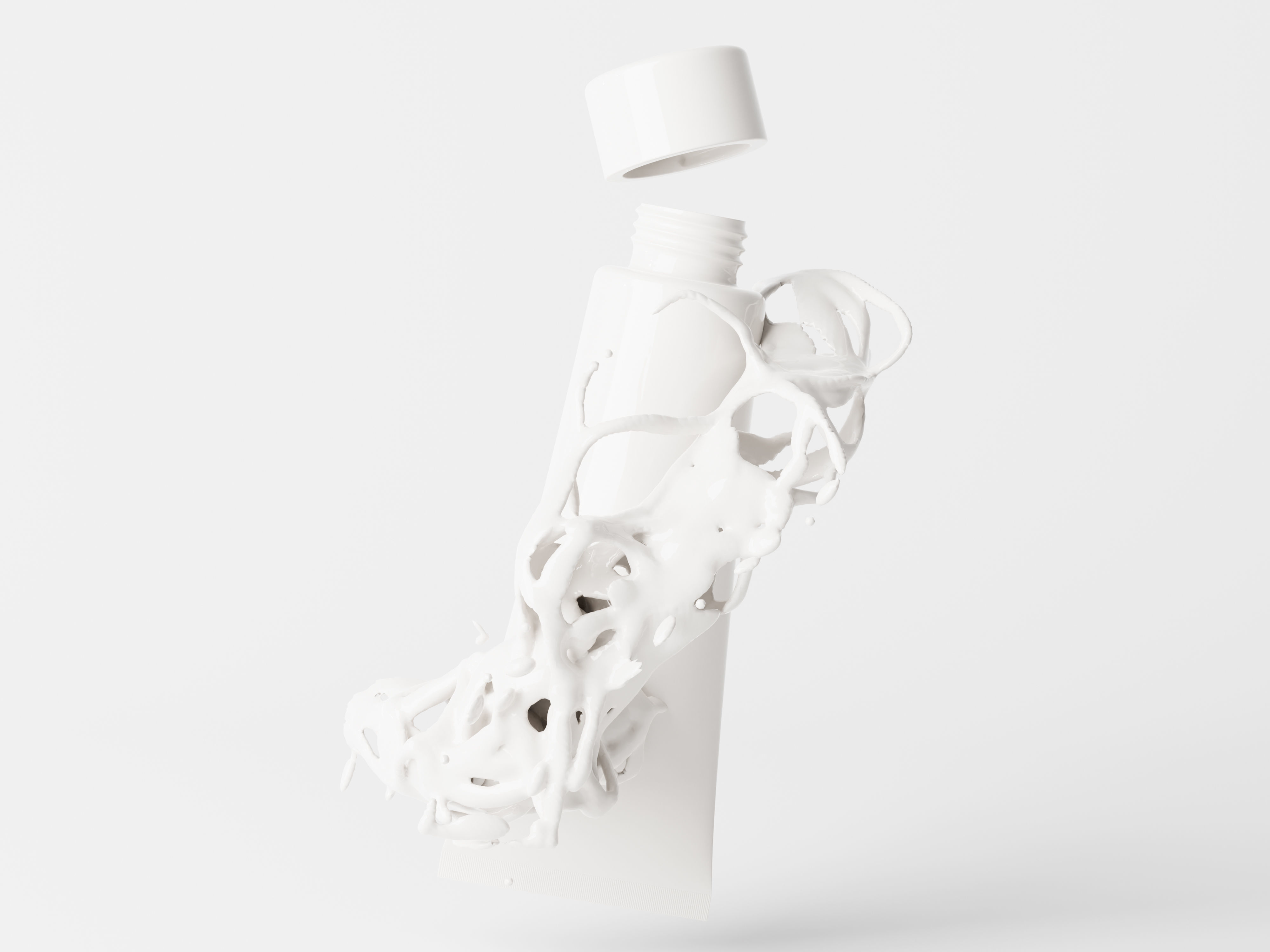 Cosmetic Bottle with Liquid Splash Low-poly 3D model_4