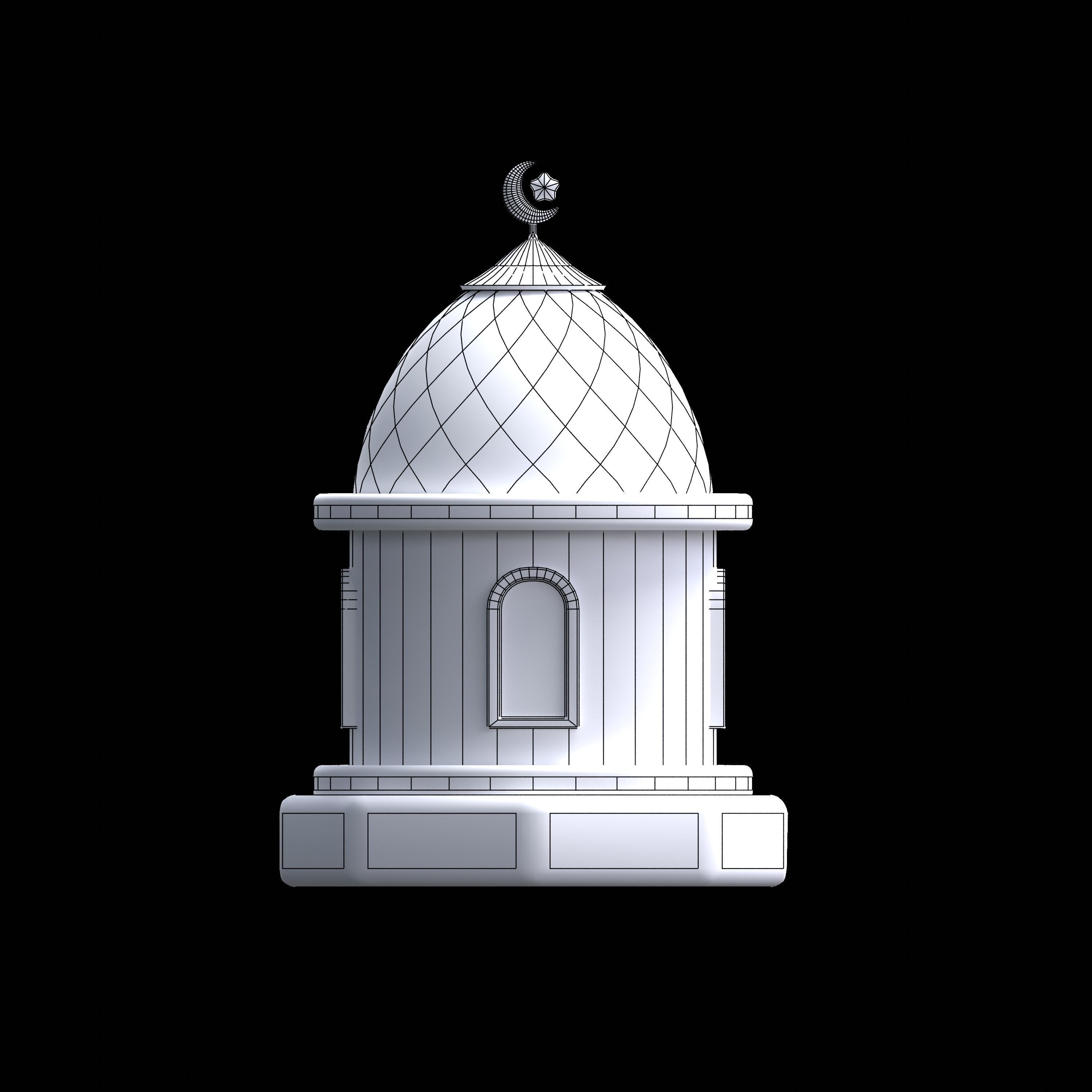 mosque dome Low-poly 3D model_4