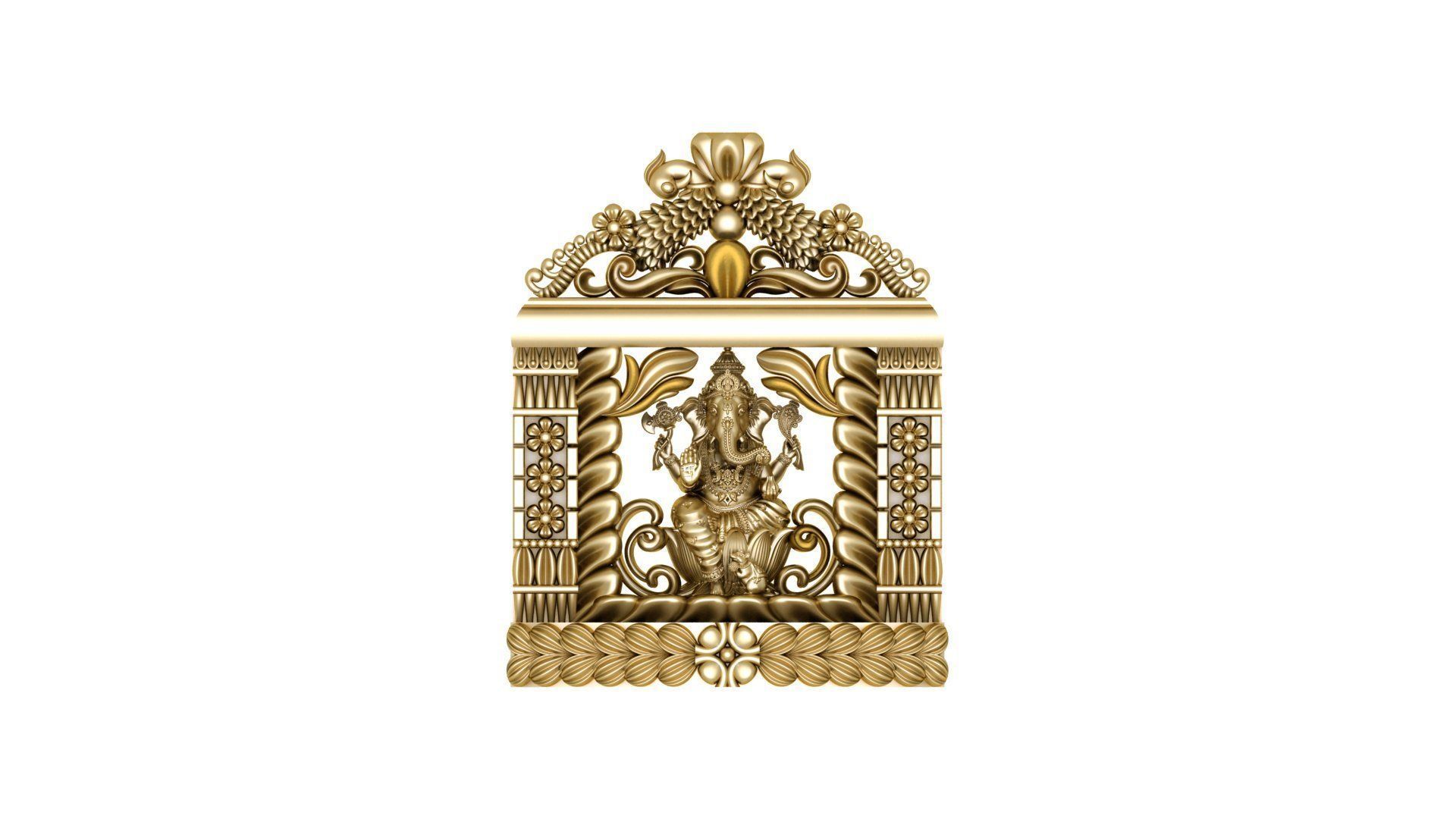 temple panden 3d  plain gold  3D print model_14