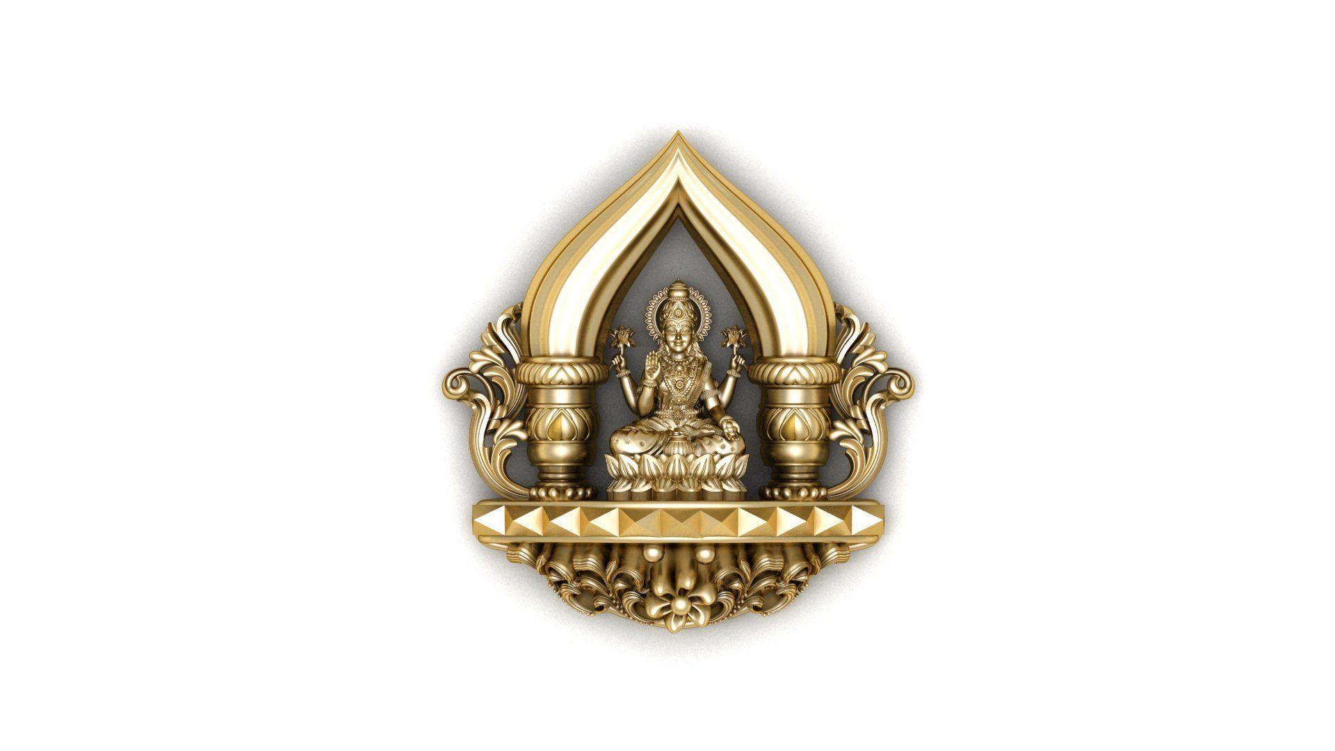 temple panden 3d  plain gold  3D print model_49