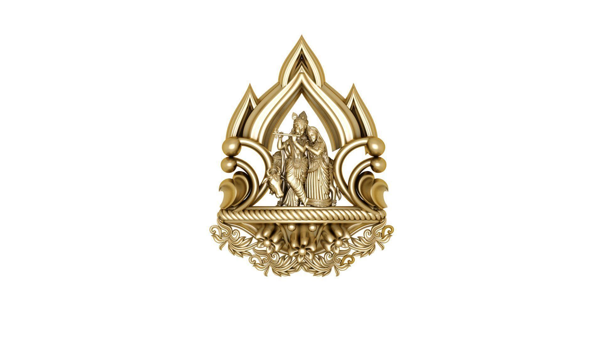 temple panden 3d  plain gold  3D print model_12