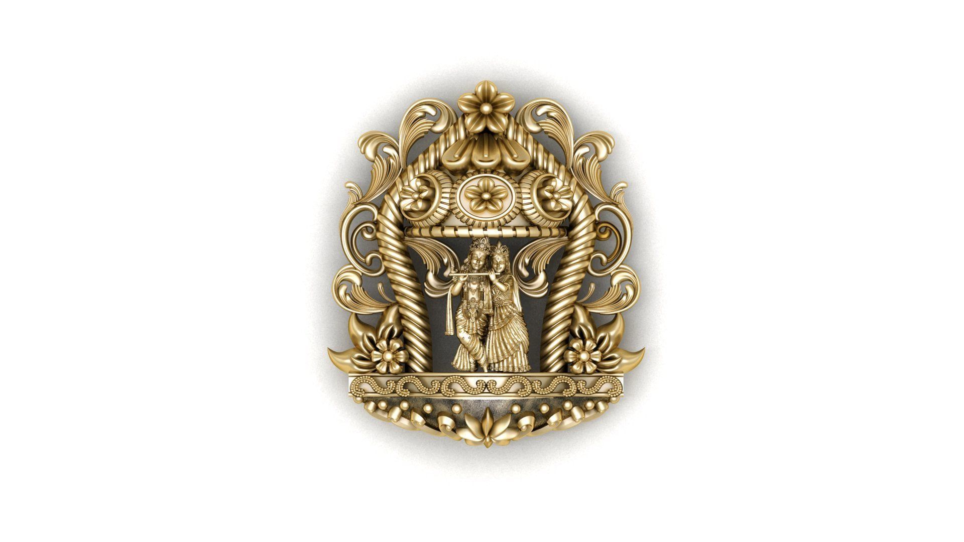 temple panden 3d  plain gold  3D print model_22