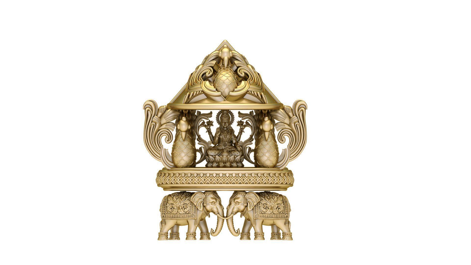 temple panden 3d  plain gold  3D print model_8