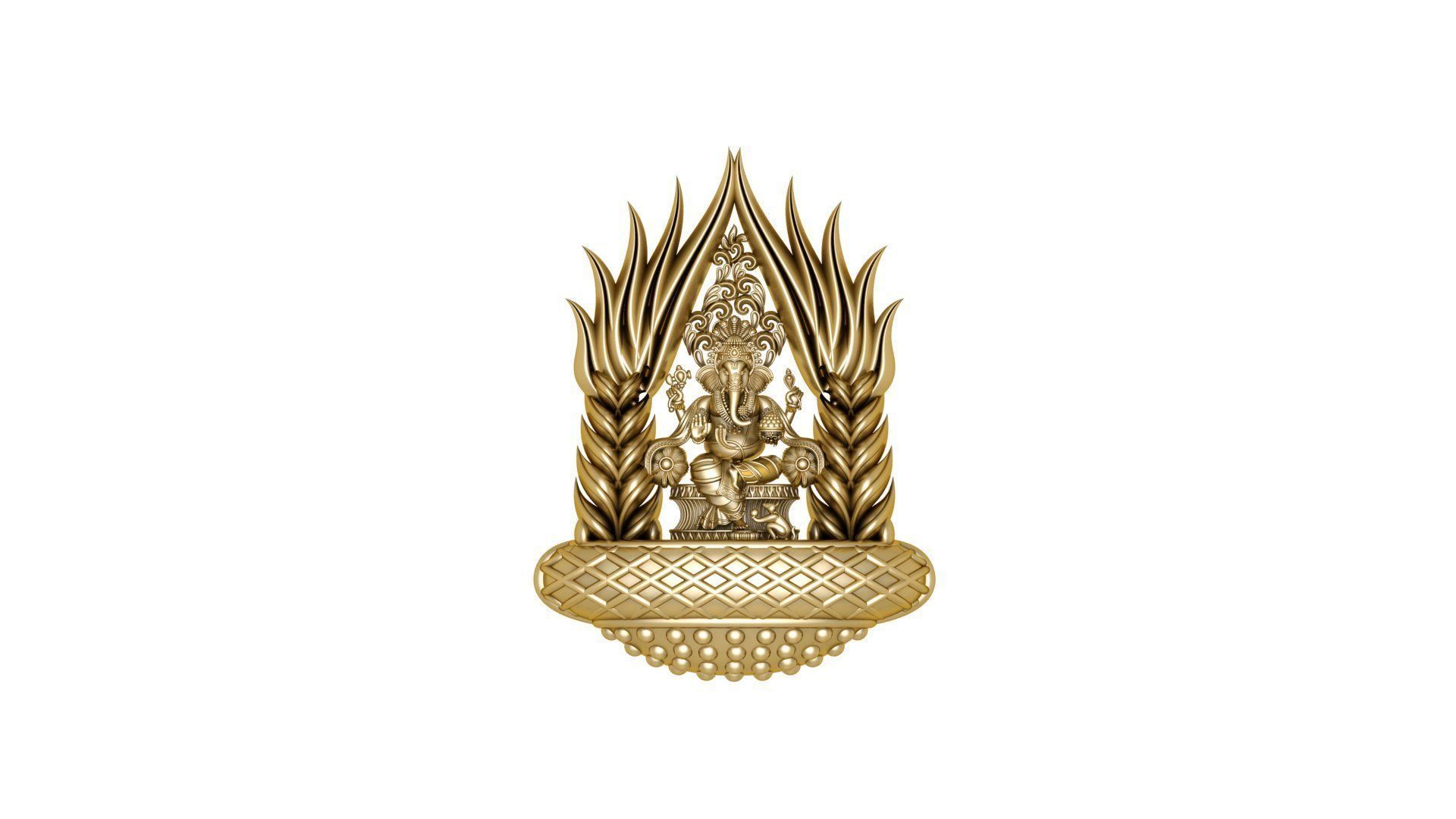 temple panden 3d  plain gold  3D print model_10